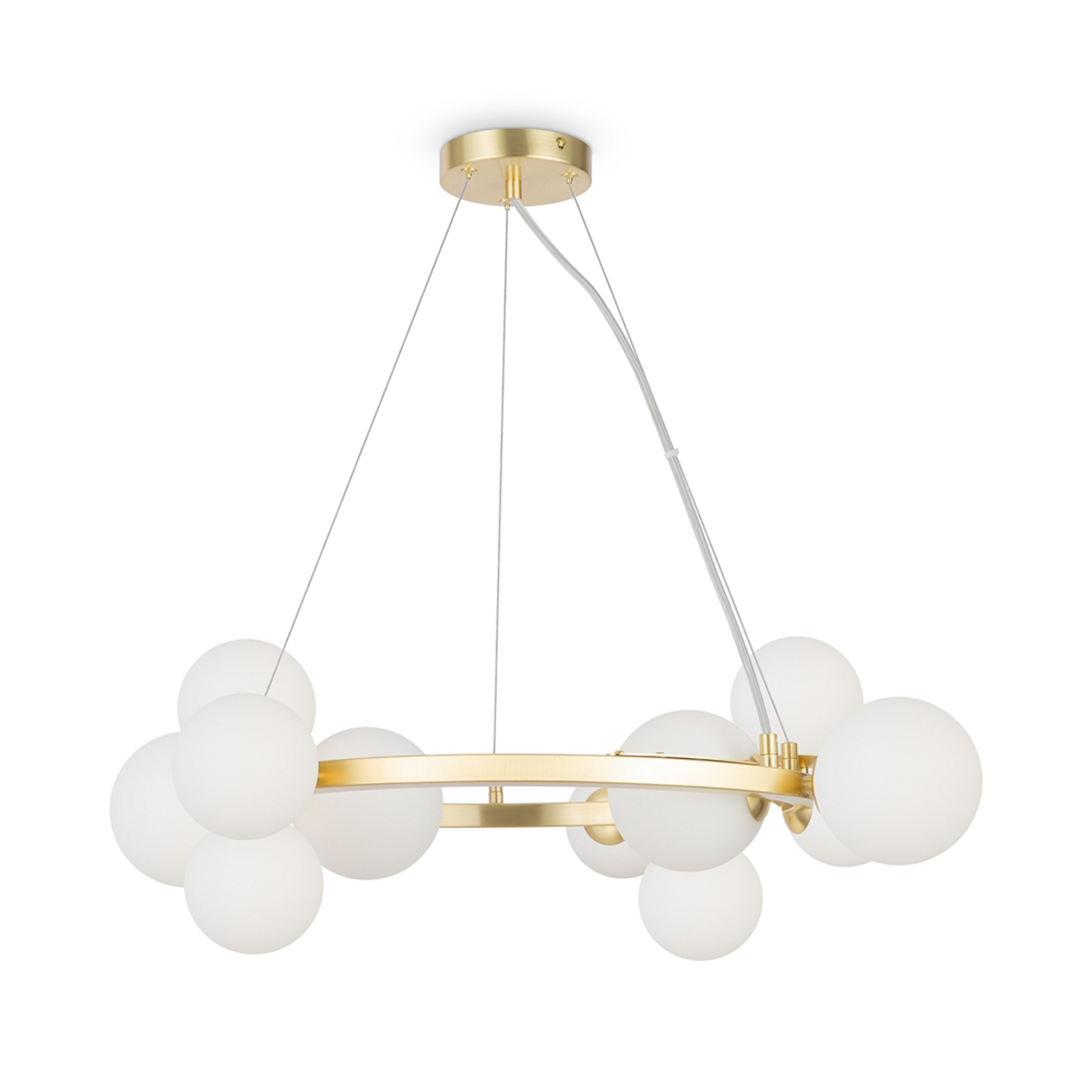 Maytoni hanglamp Dallas, 11-lamps, goudkleurig/wit