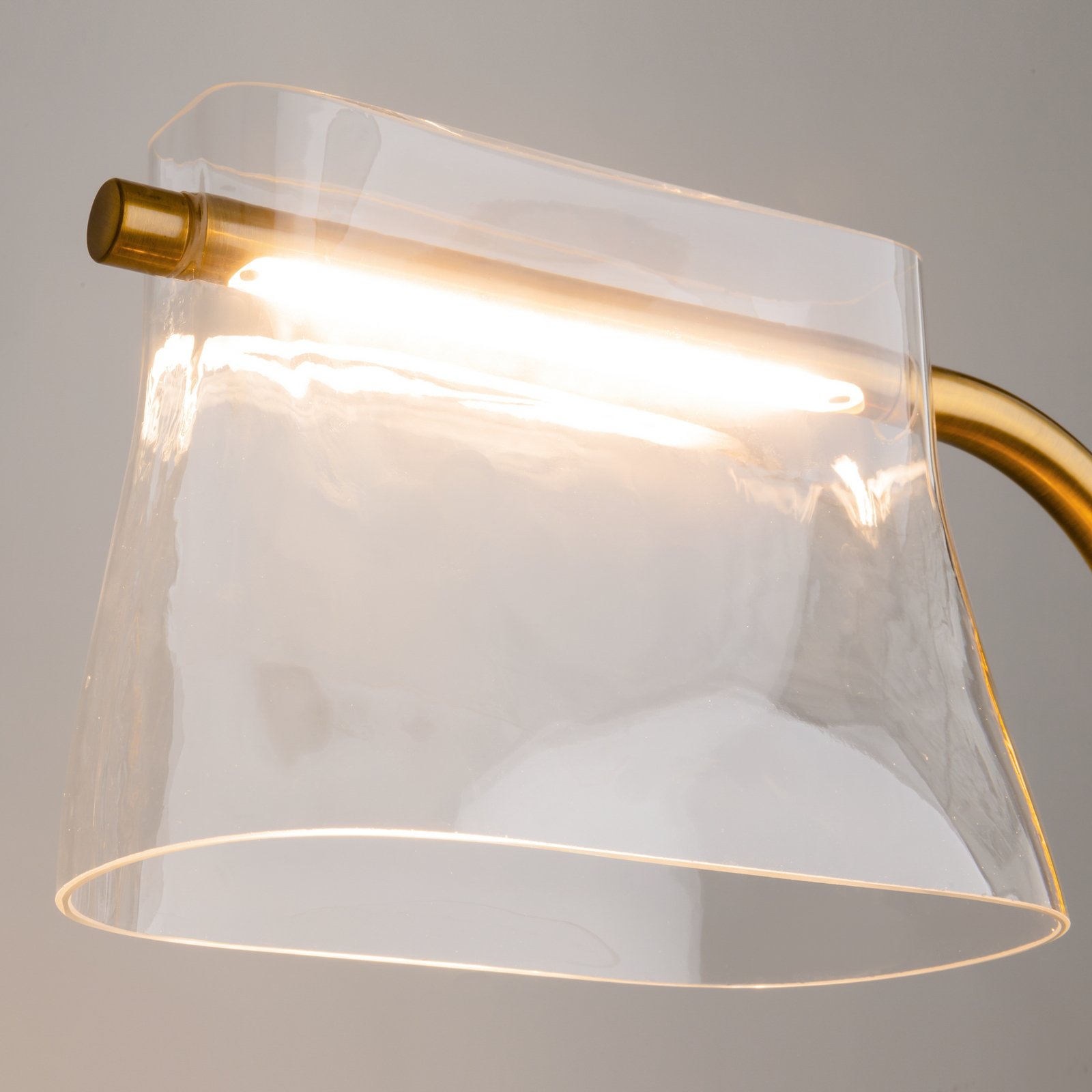 Maytoni Lampa stołowa LED Cabaret, mosiądz/przezroczysta, wysokość 48,5 cm