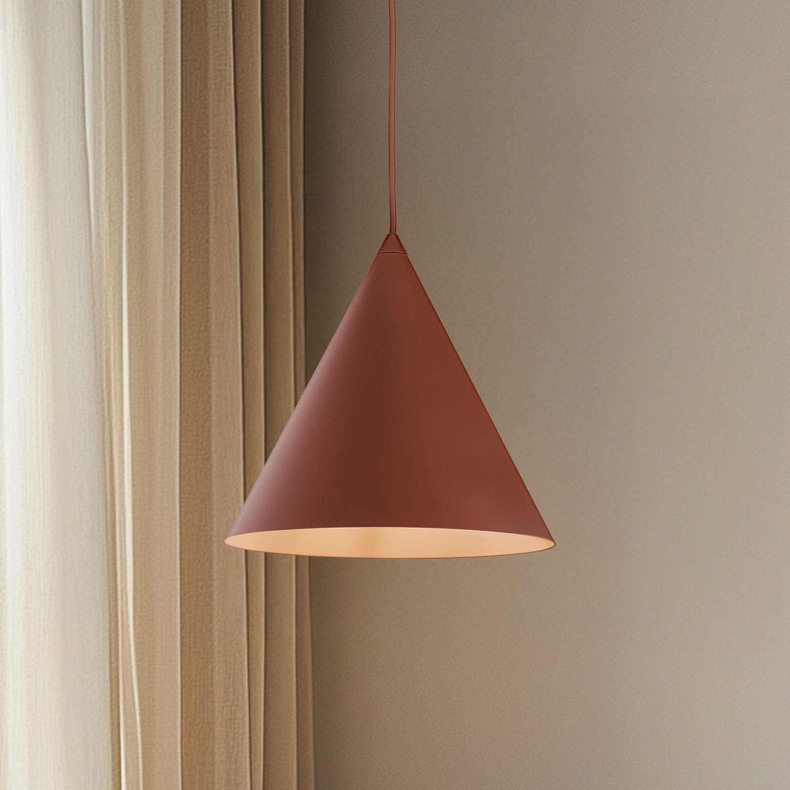 Suspension Cono, à 1 lampe, Ø 25 cm, rouge brique