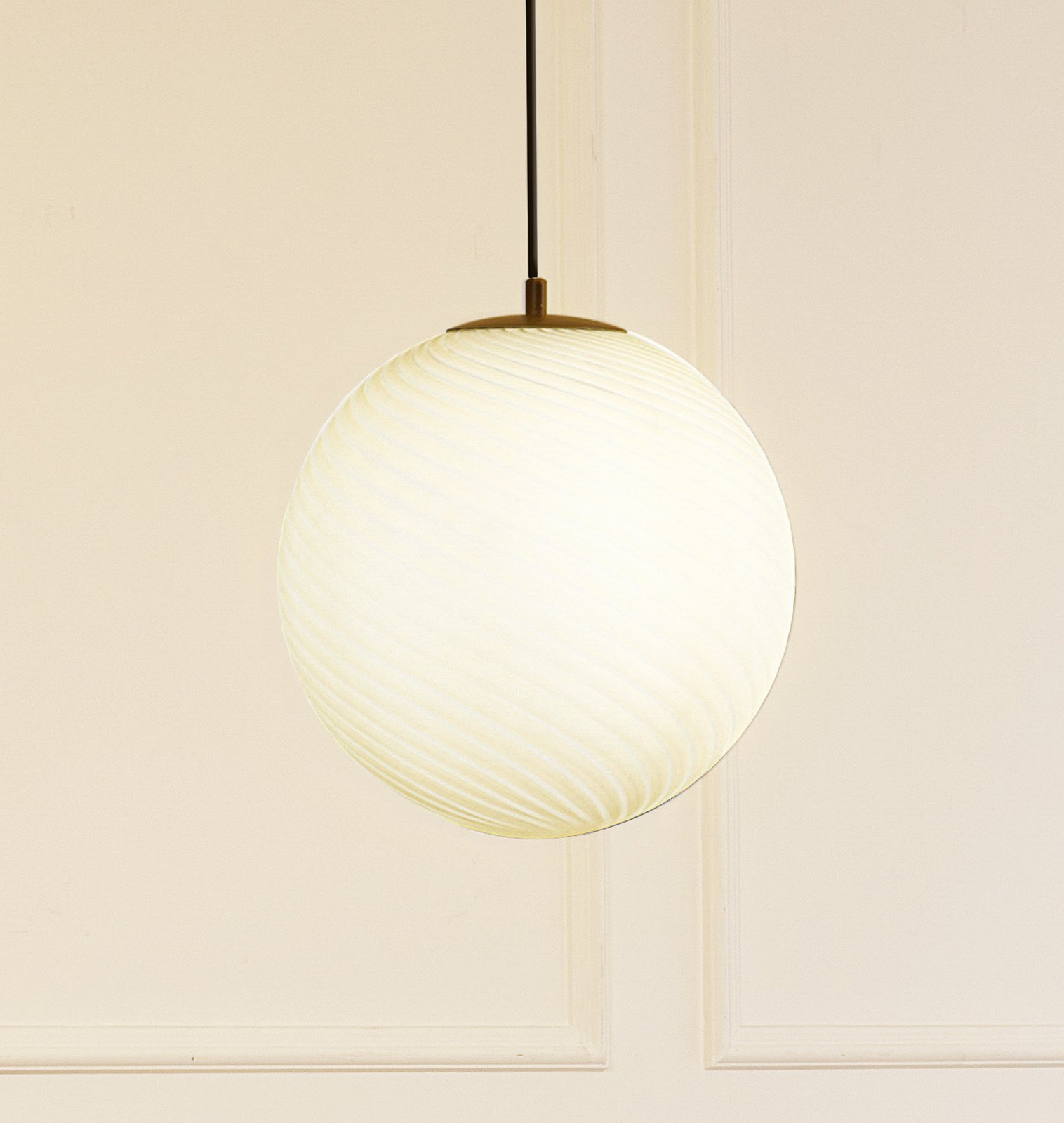 Lucande lámpara colgante Kestralia, blanco, cristal, Ø 36,8 cm, E27