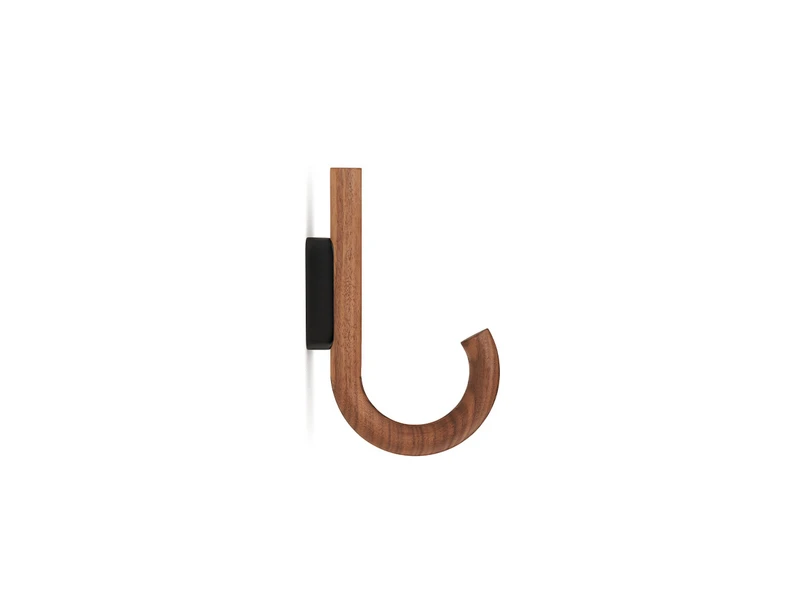 Produktfoto för Gejst - Hook Hanger - Galge - Black hook / Black Chrome wall mount - L2 x D12,8 x H19 cm