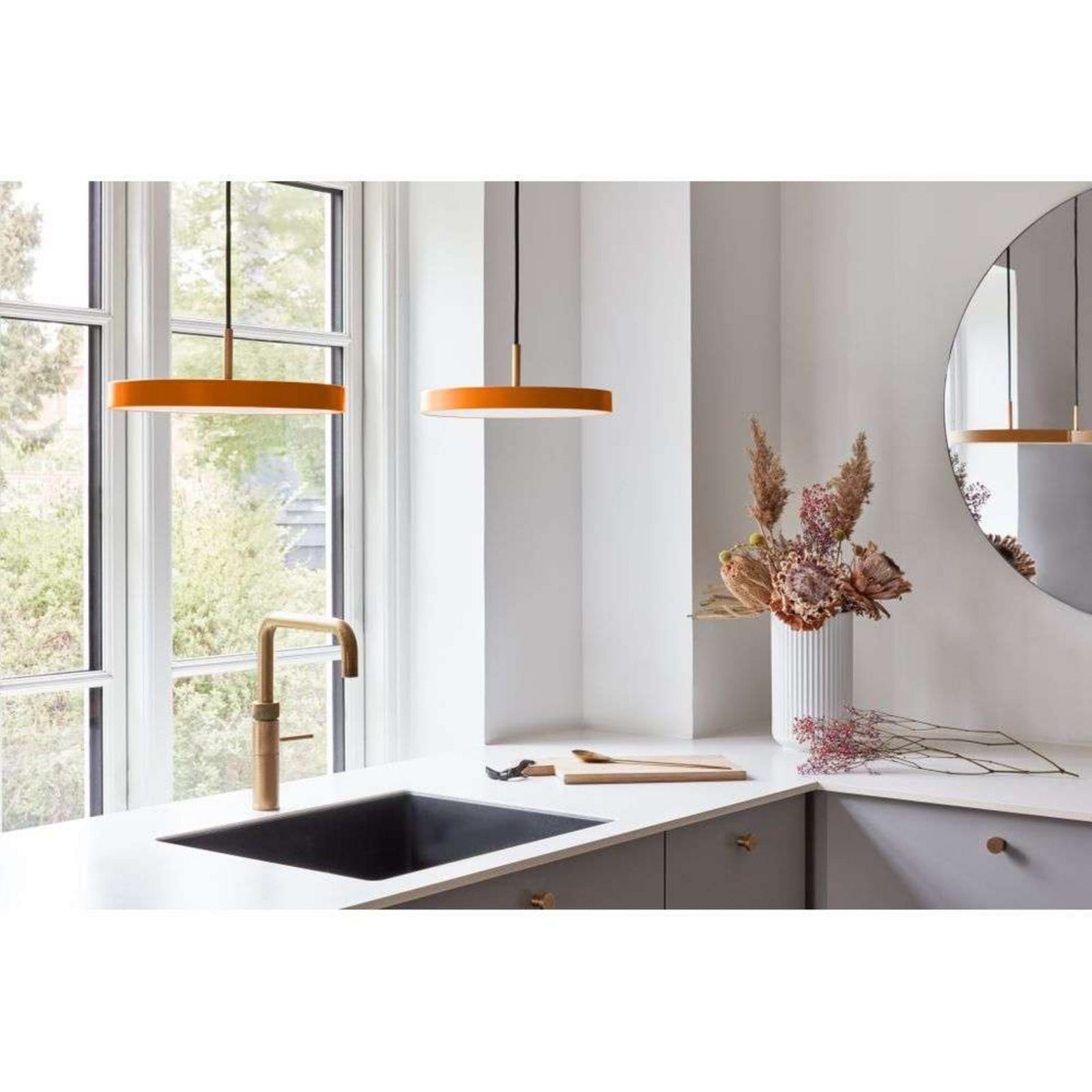 Asteria Taklampa Mini Orange/Steel Top UMAGE - Vardagsrum - Metall