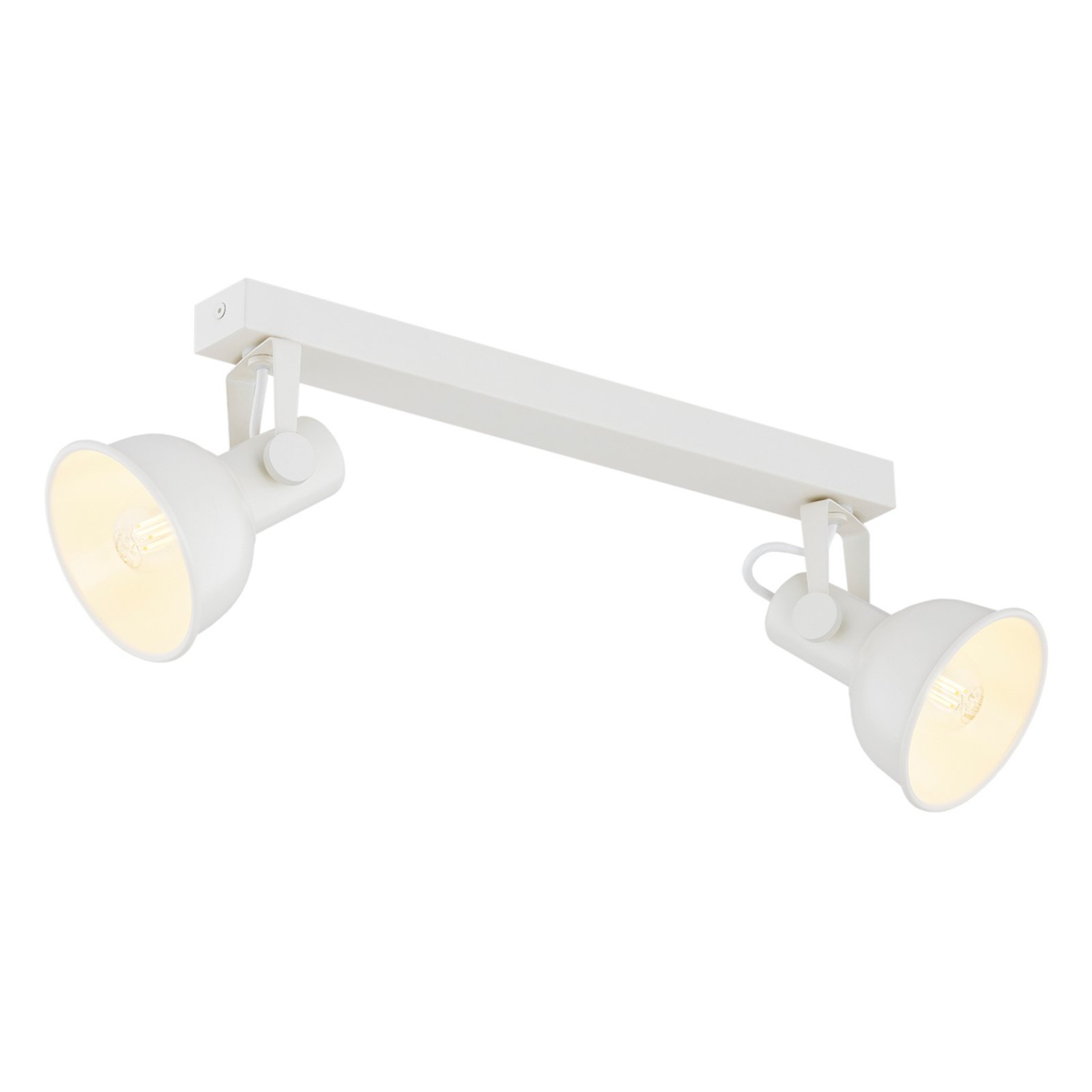 Plafonnier Trogir, beige, à 2 lampes, longueur 27 cm