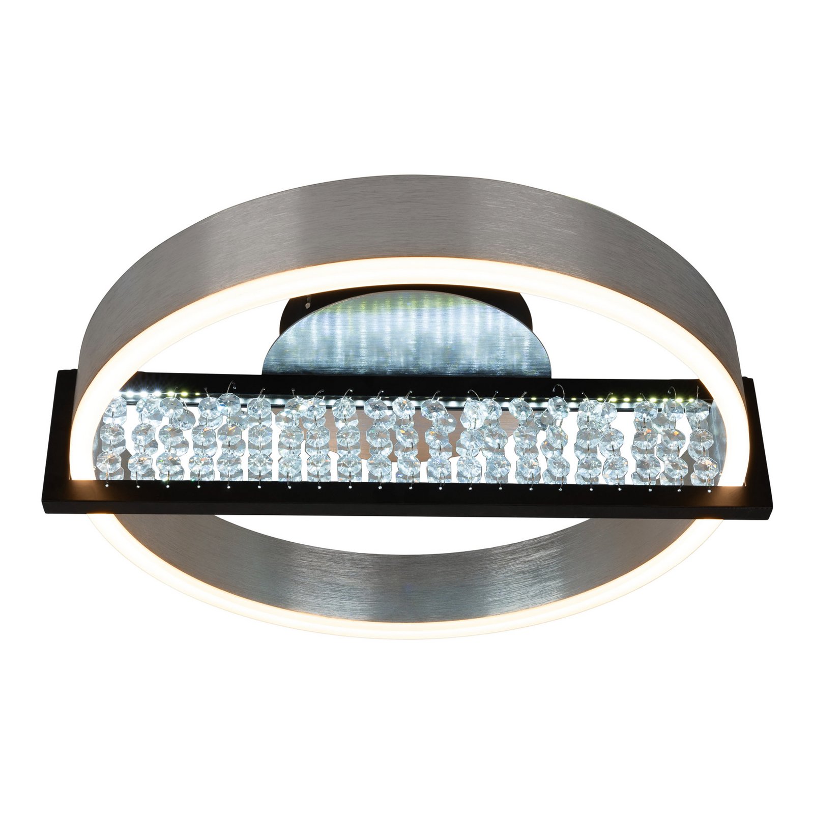Yvaris LED ceiling light, silver, CCT, remote control Yvaris LED ceiling light, silver, CCT, remote control
