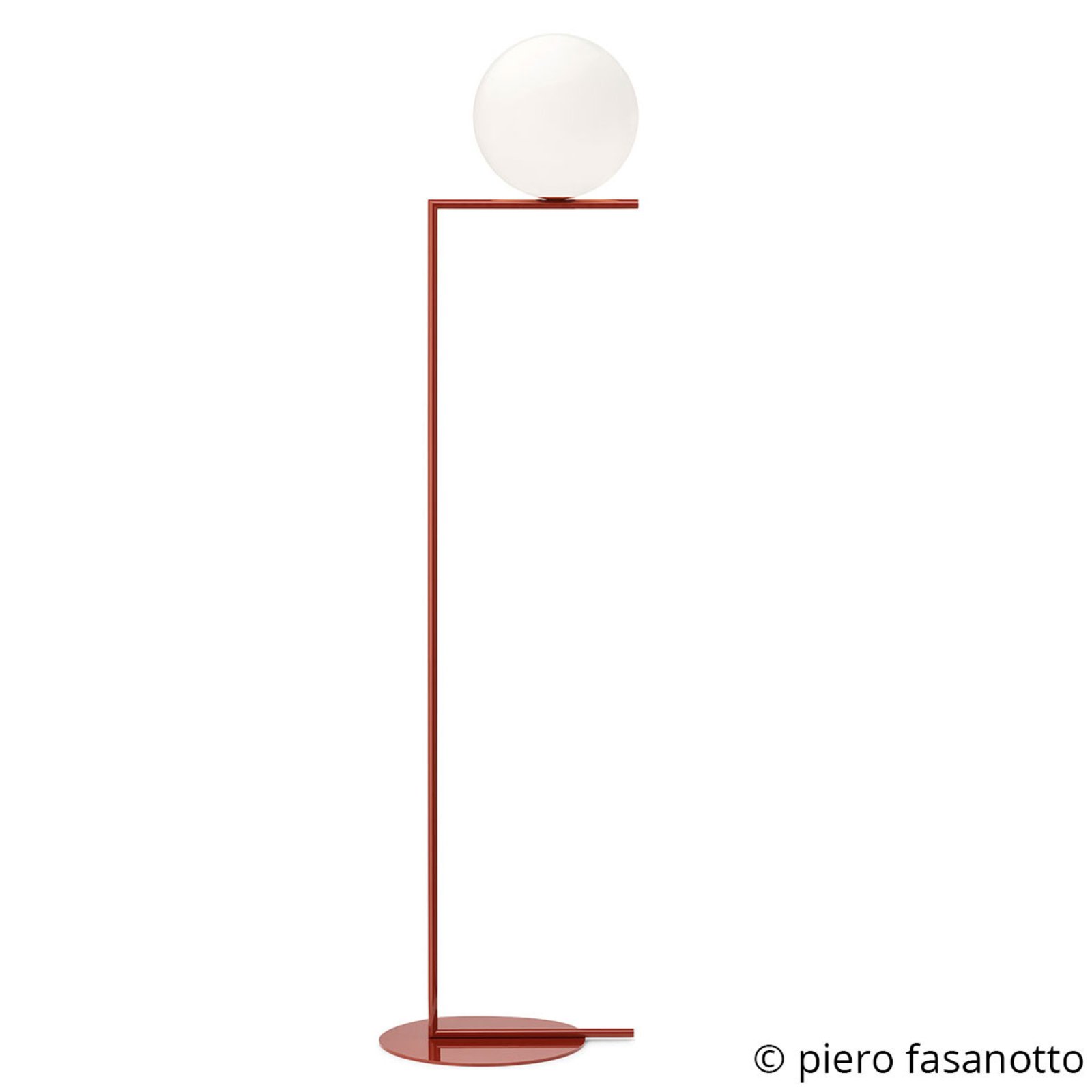 FLOS IC F2 stojací lampa červená Ø 30 cm
