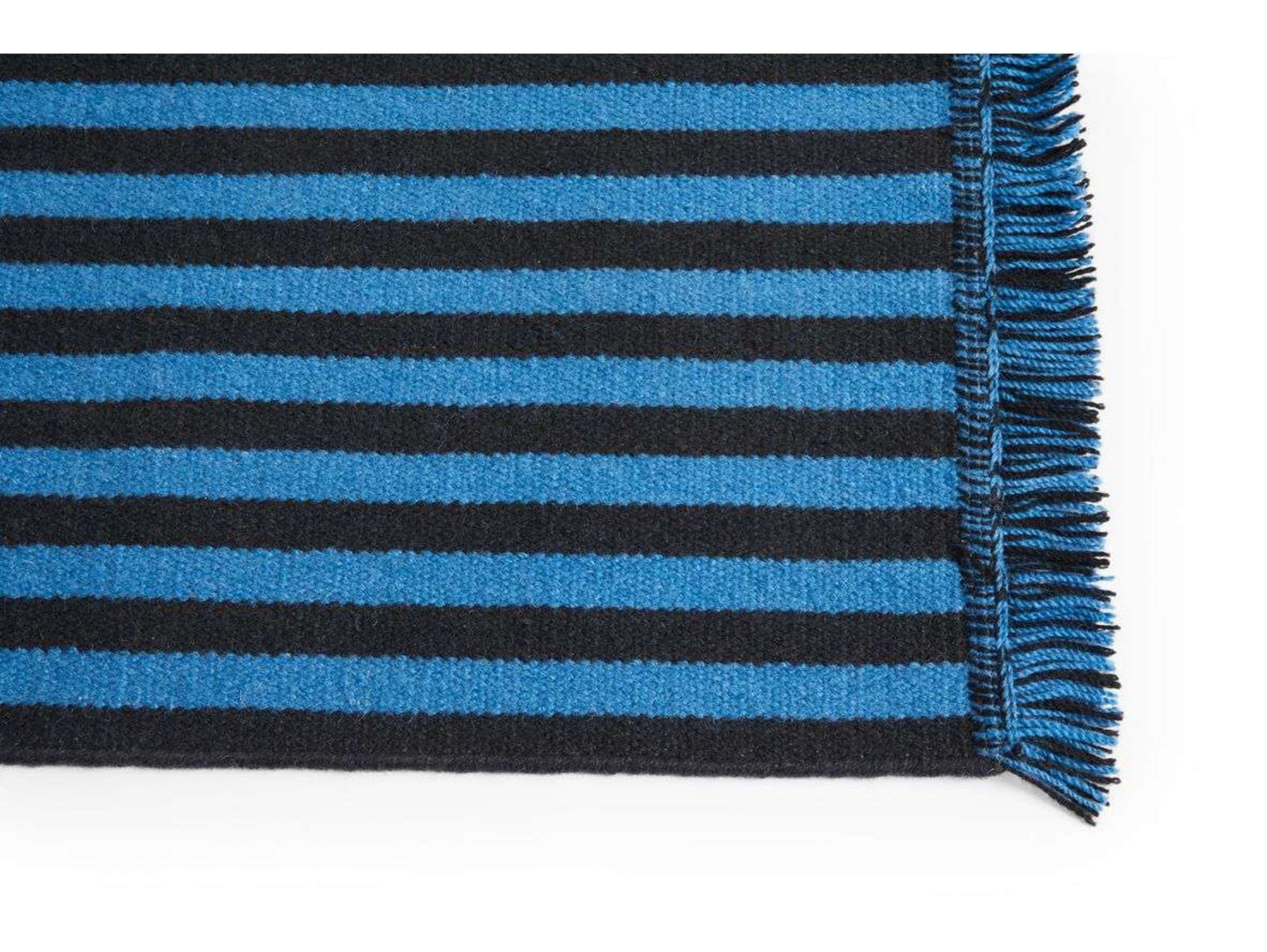 Stripes and Stripes Wool Rug 95x52 Blue - HAY