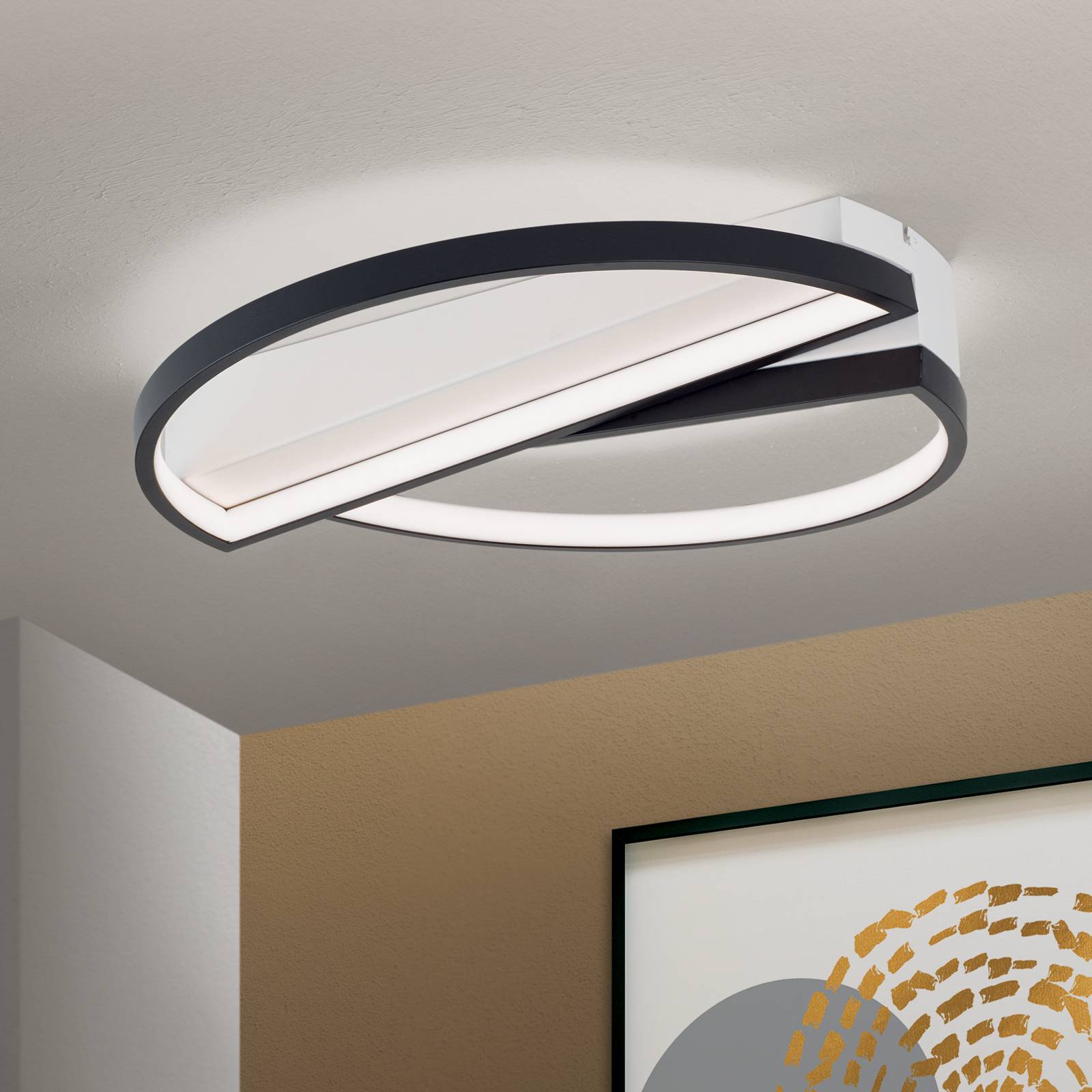 ORION LED-taklampa Olga svart/vit