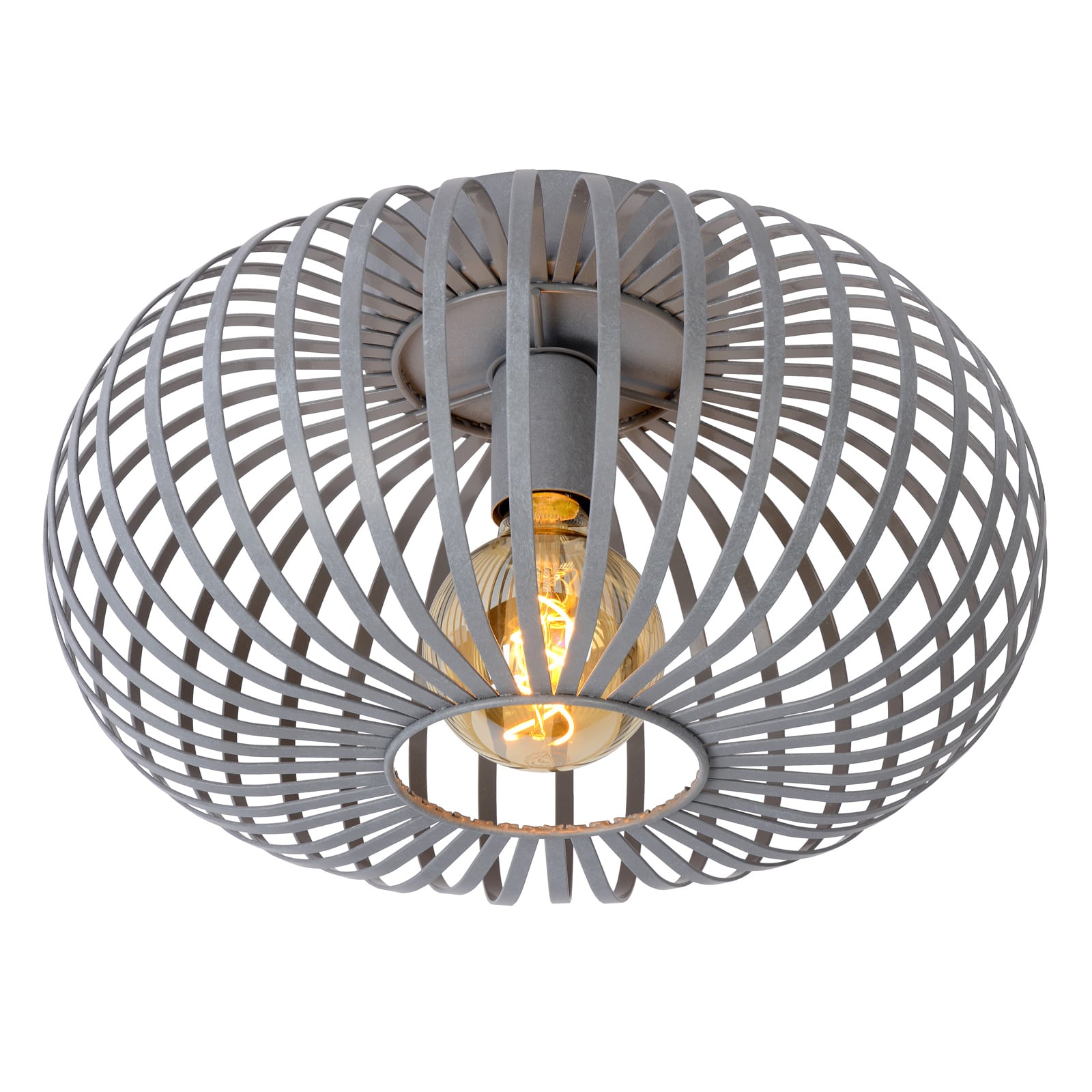 Lucide Manuela ceiling light, grey Ø 40 cm, for Living / Dining Room, metal, E27, 60 W, energy efficiency: A++, H: 23 cm
