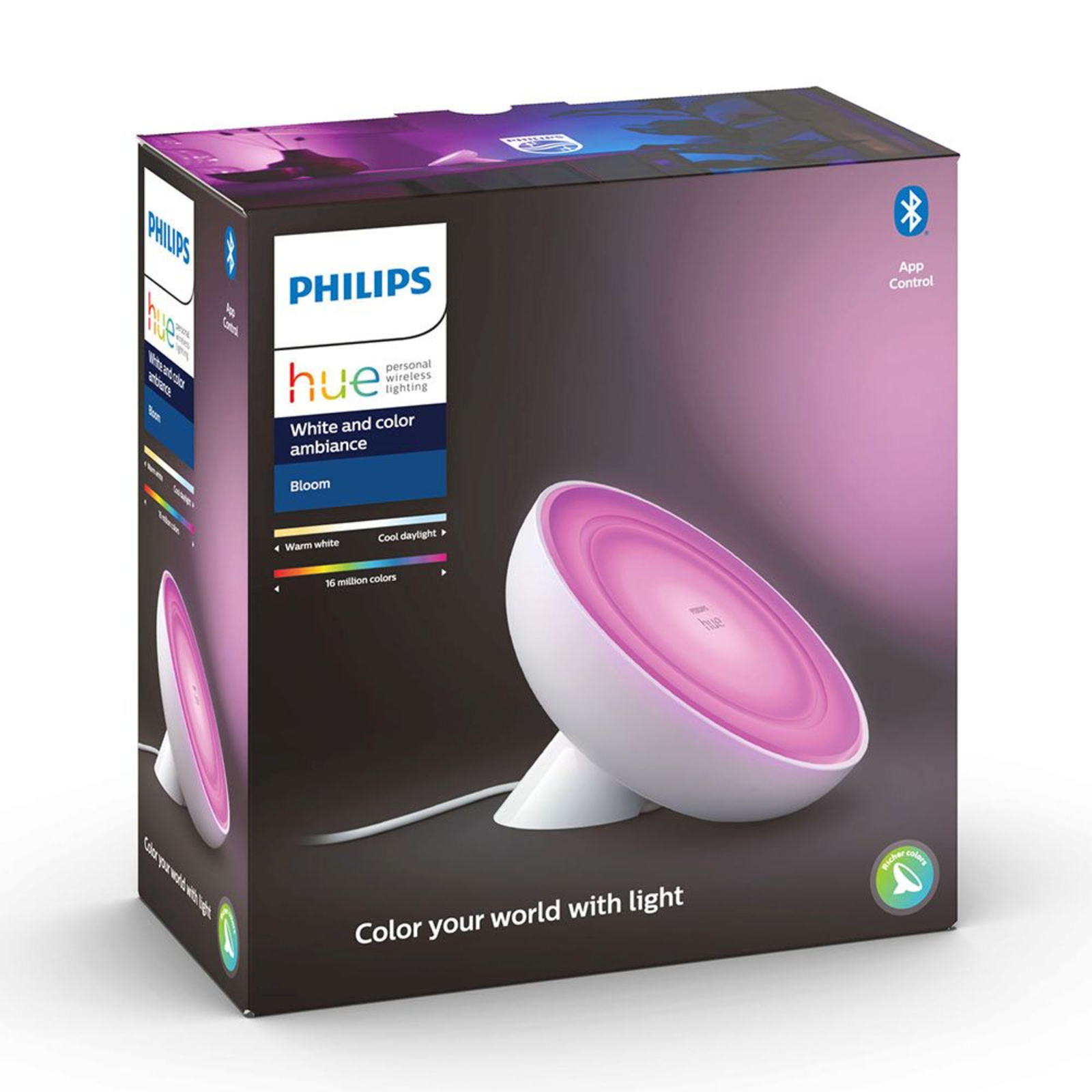 Philips Hue Bloom lampe blanche, White and Color