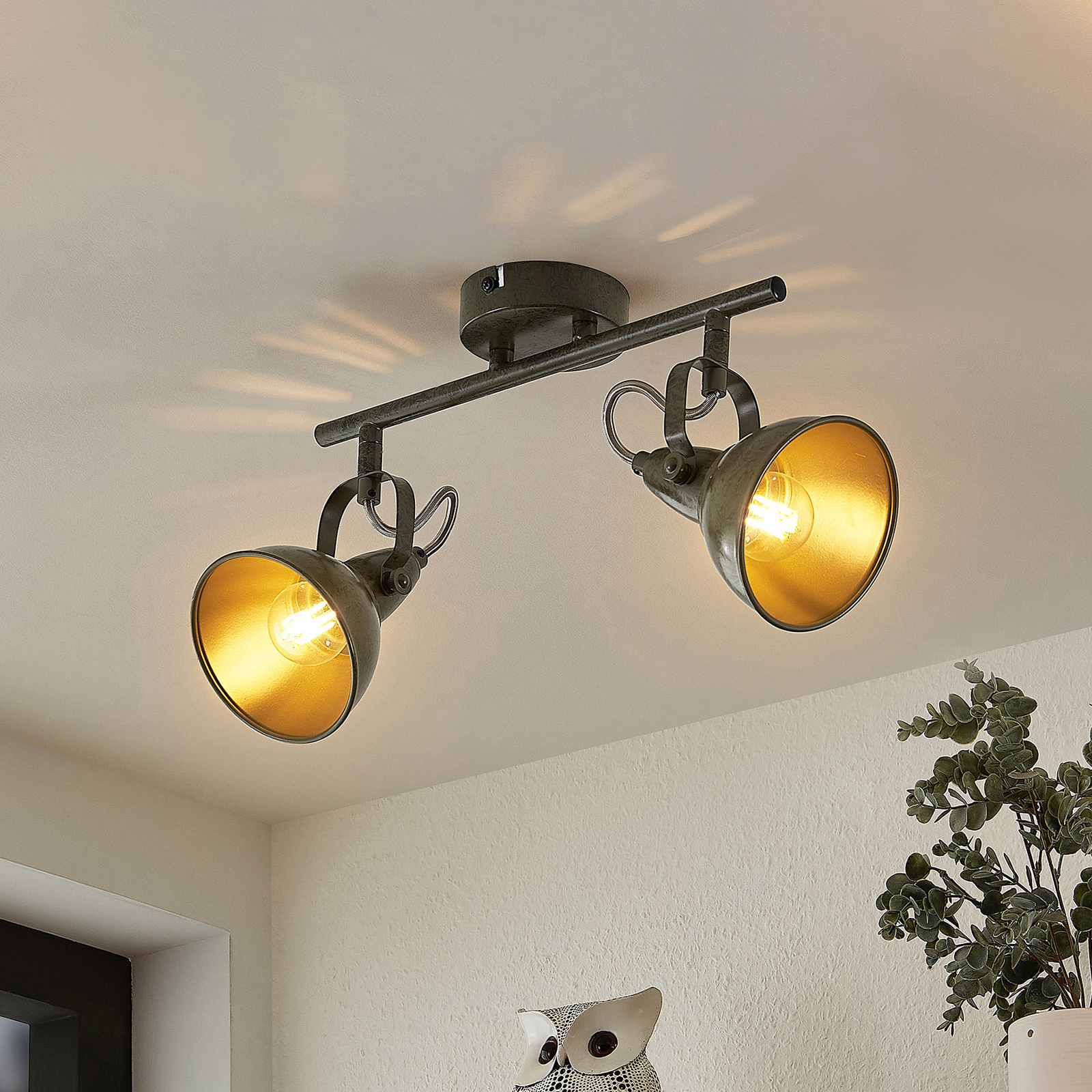 Lindby Julin foco, 2 luces, gris oscuro