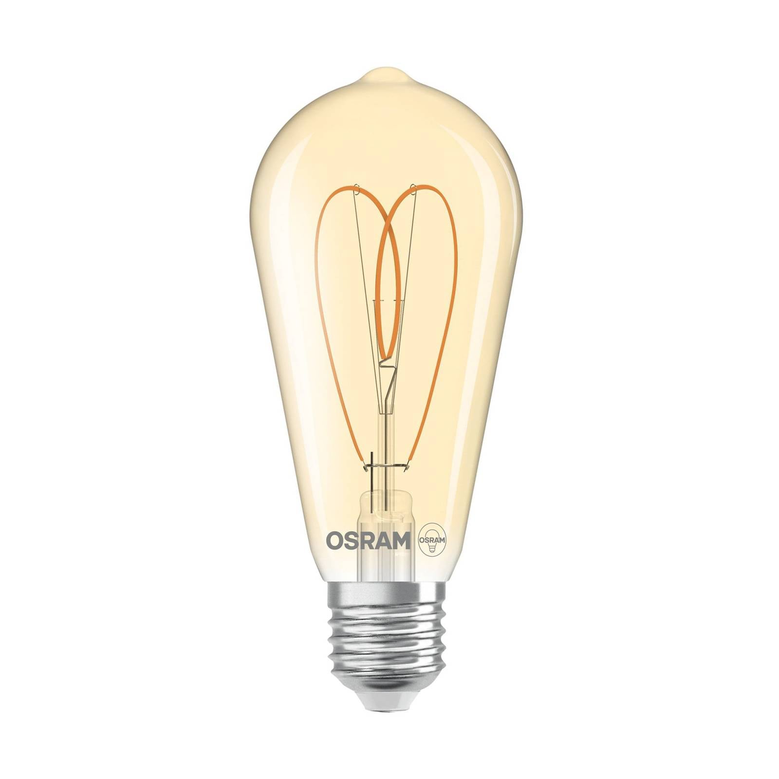 OSRAM LED Vintage ST64 E27 8W 922 Heart Filament gold dim