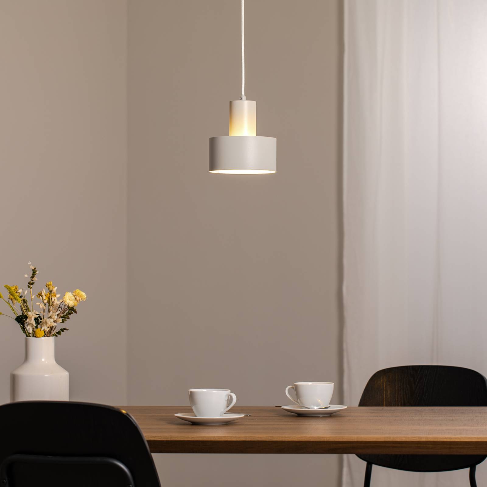 Hängeleuchte Rif S, taupe, 1-flammig, Ø 15 cm, Stahl günstig online kaufen