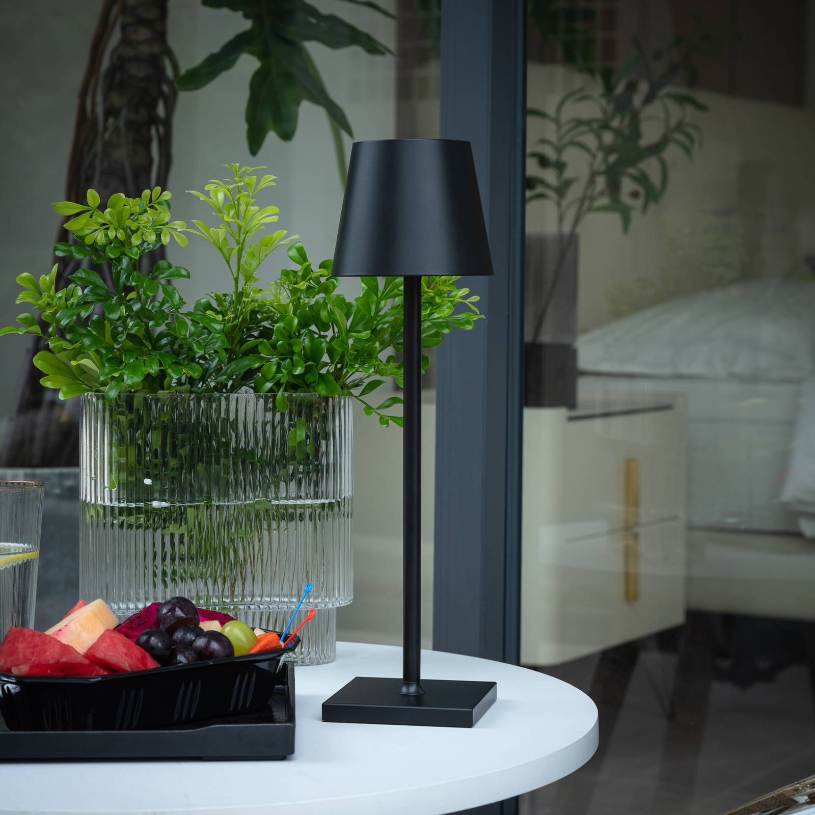 Lindby Janea lampe table batterie LED noire x2