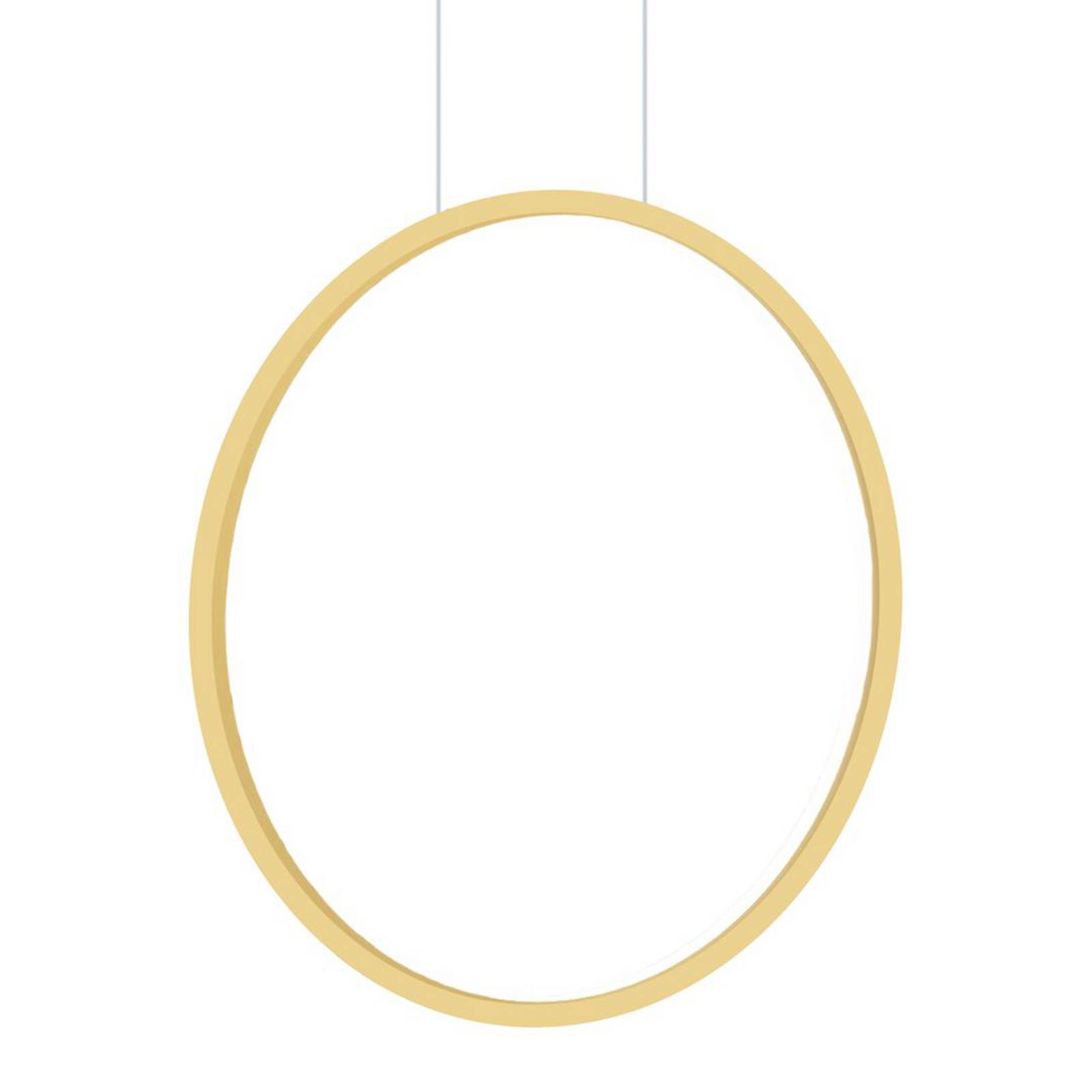Żyrandol LED Saturno pionowy, złoty, Ø 50 cm, metal