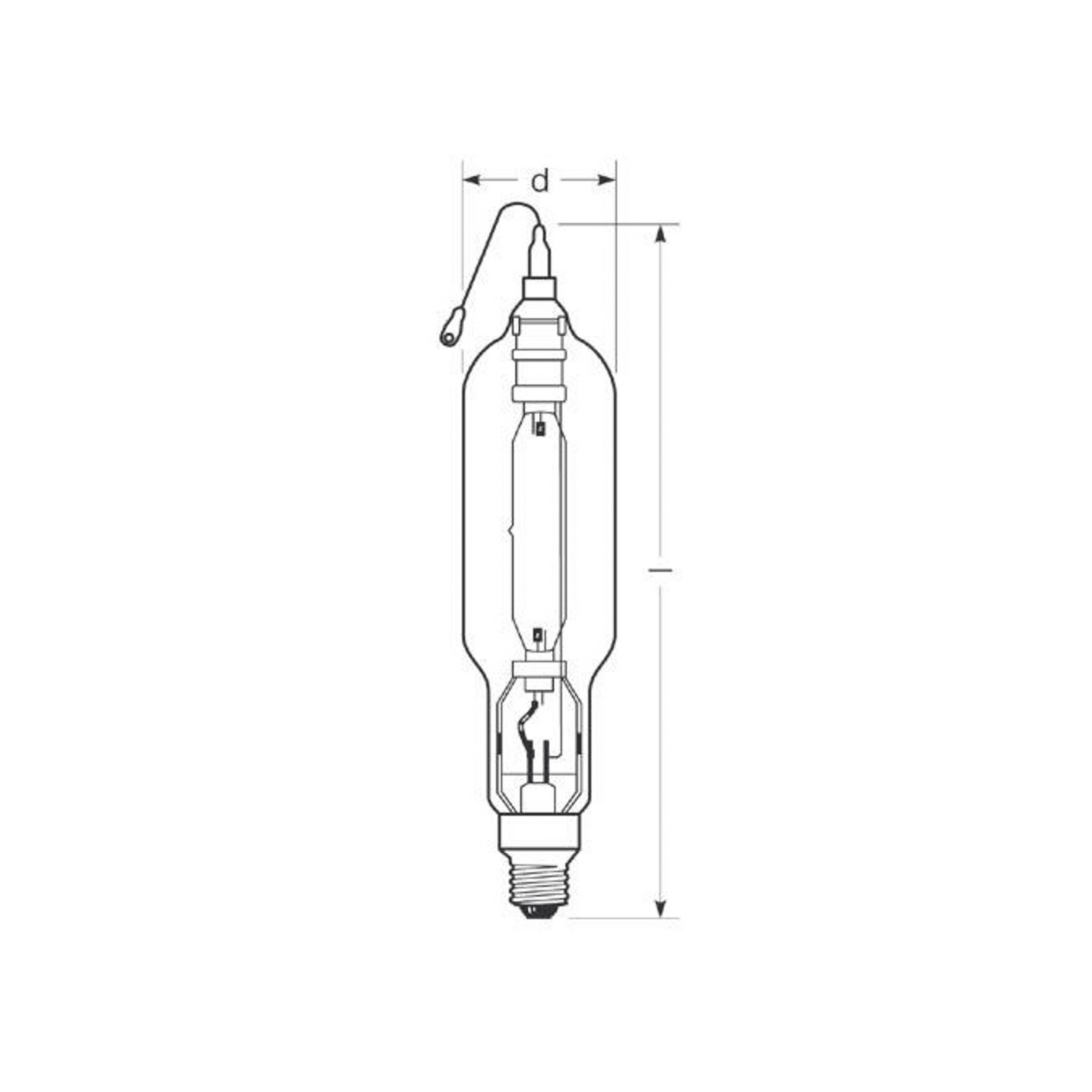 RADIUM metal halide lamp E40 2000W HRI-TS D clear