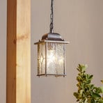 Hanglamp Wexford WX9, IP23, zwart-zilver, metaal, glas