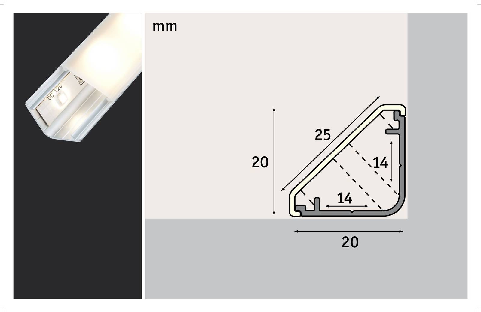 Profil Delta do systemu taśm Your LED, 1m