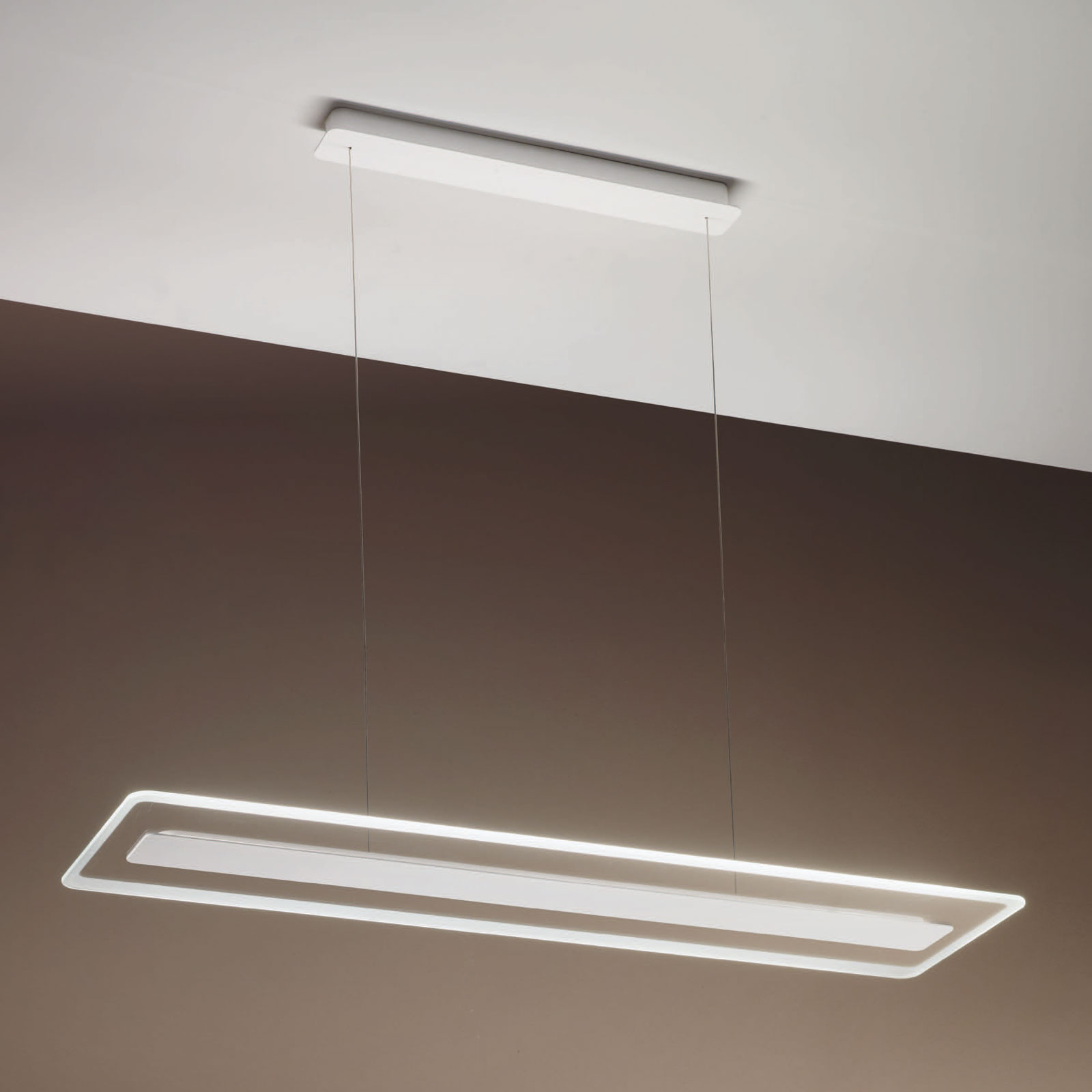 LED-Hängeleuchte Antille aus Glas, rechteckig