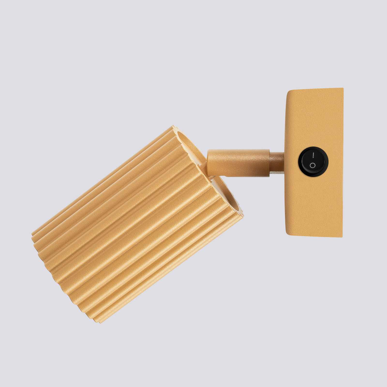 Foco de pared carbono, dorado, proyección 16 cm, interruptor