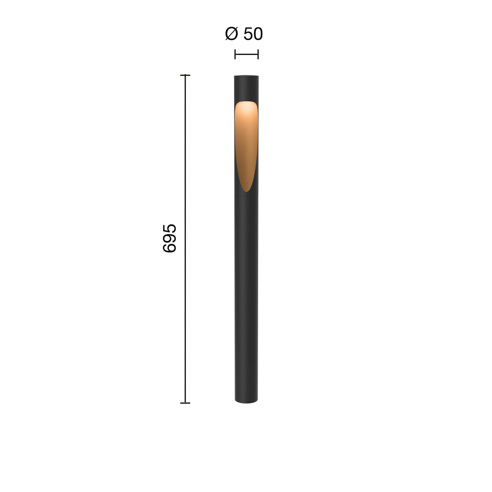 Flindt Garden Candeeiro de Jardim Long 2700K com Base Black - Louis Poulsen