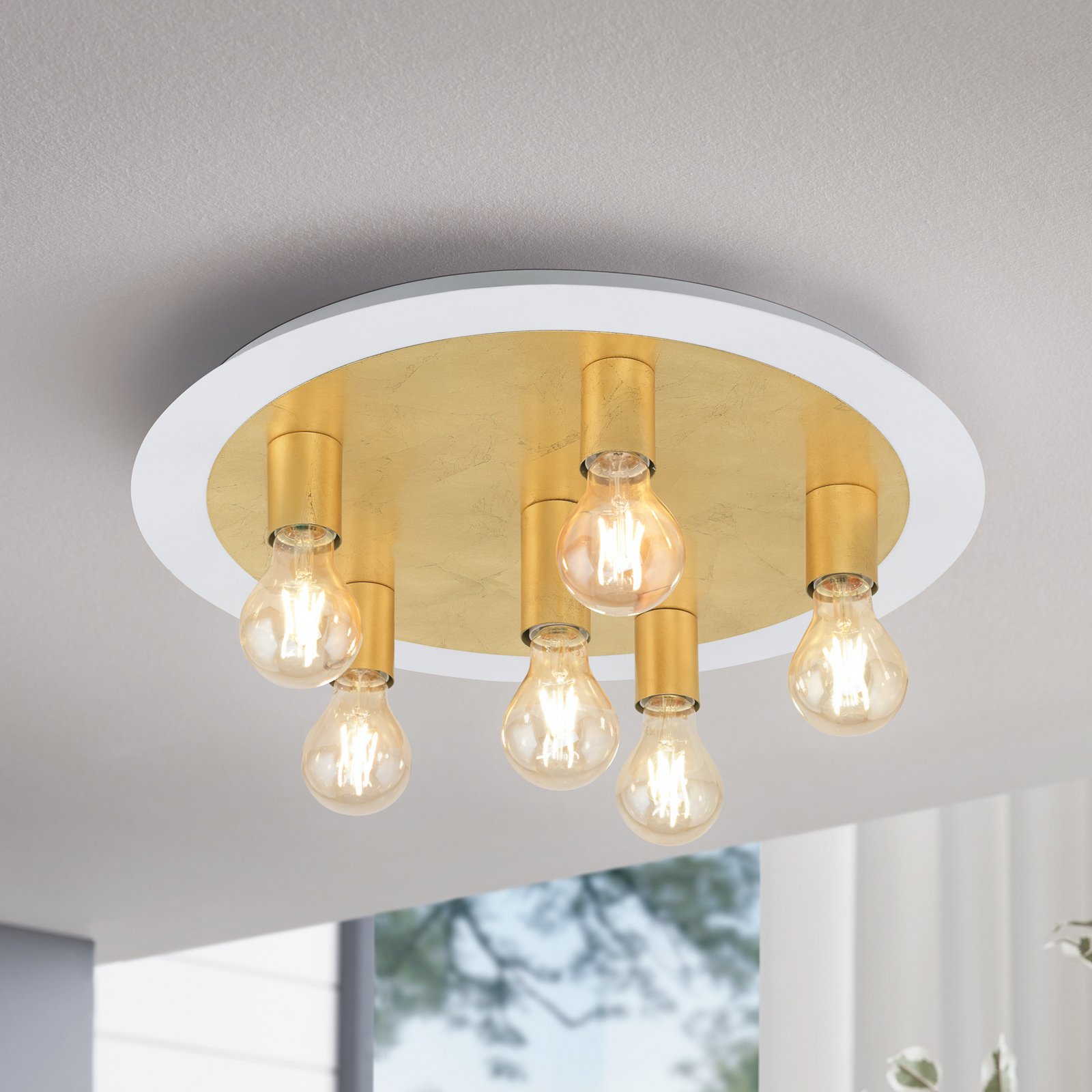 Plafoniera LED Passano 6 luci dorato