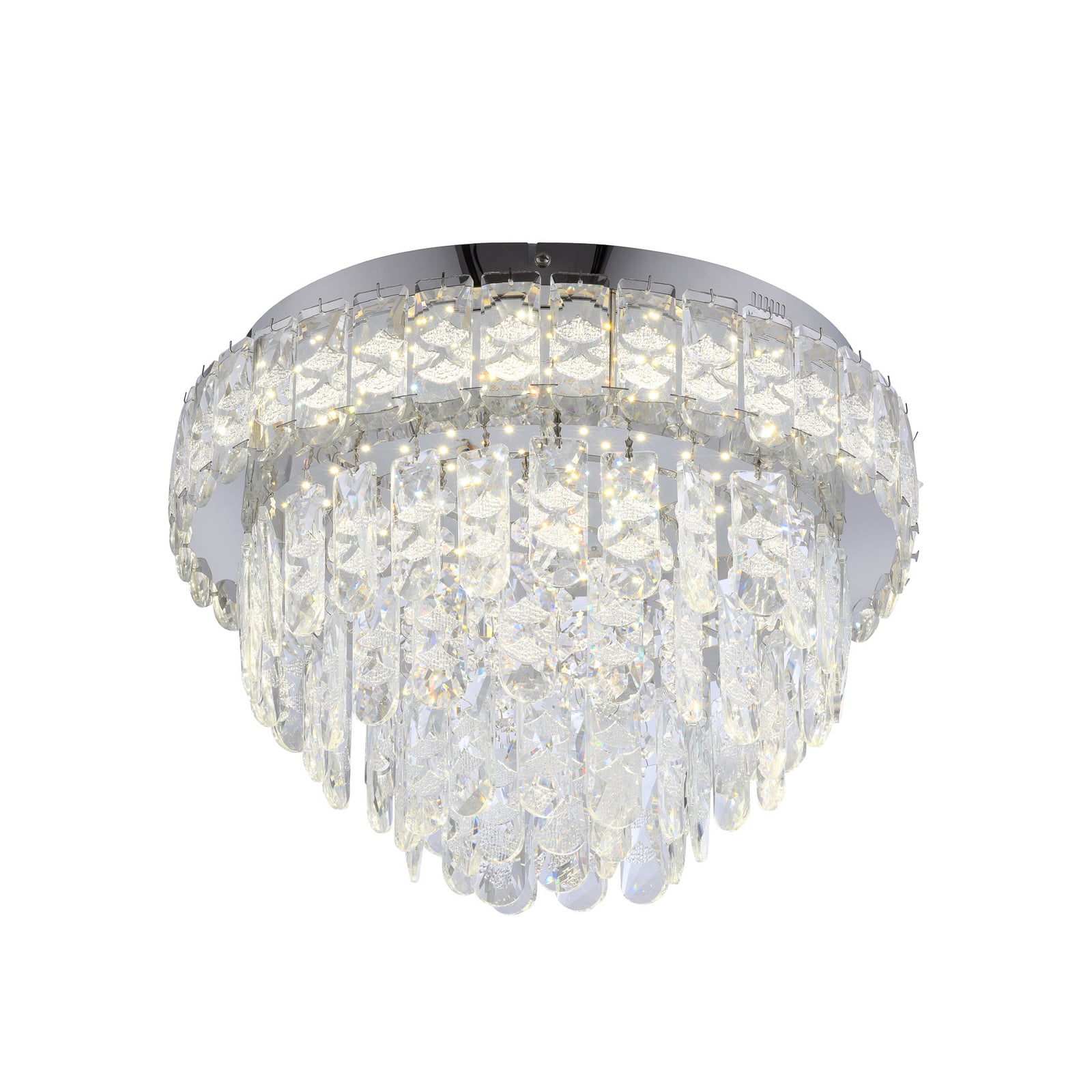 LED-loftlampe Kulunka, krom/klar, jern/glas, 4.000 K LED-loftlampe Kulunka, krom/klar, jern/glas, 4.000 K