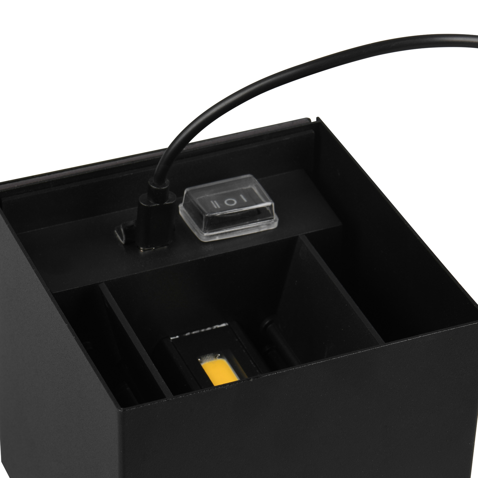 LED-Akku-Außenwandlampe Talent, schwarz, Breite 10 cm Sensor
