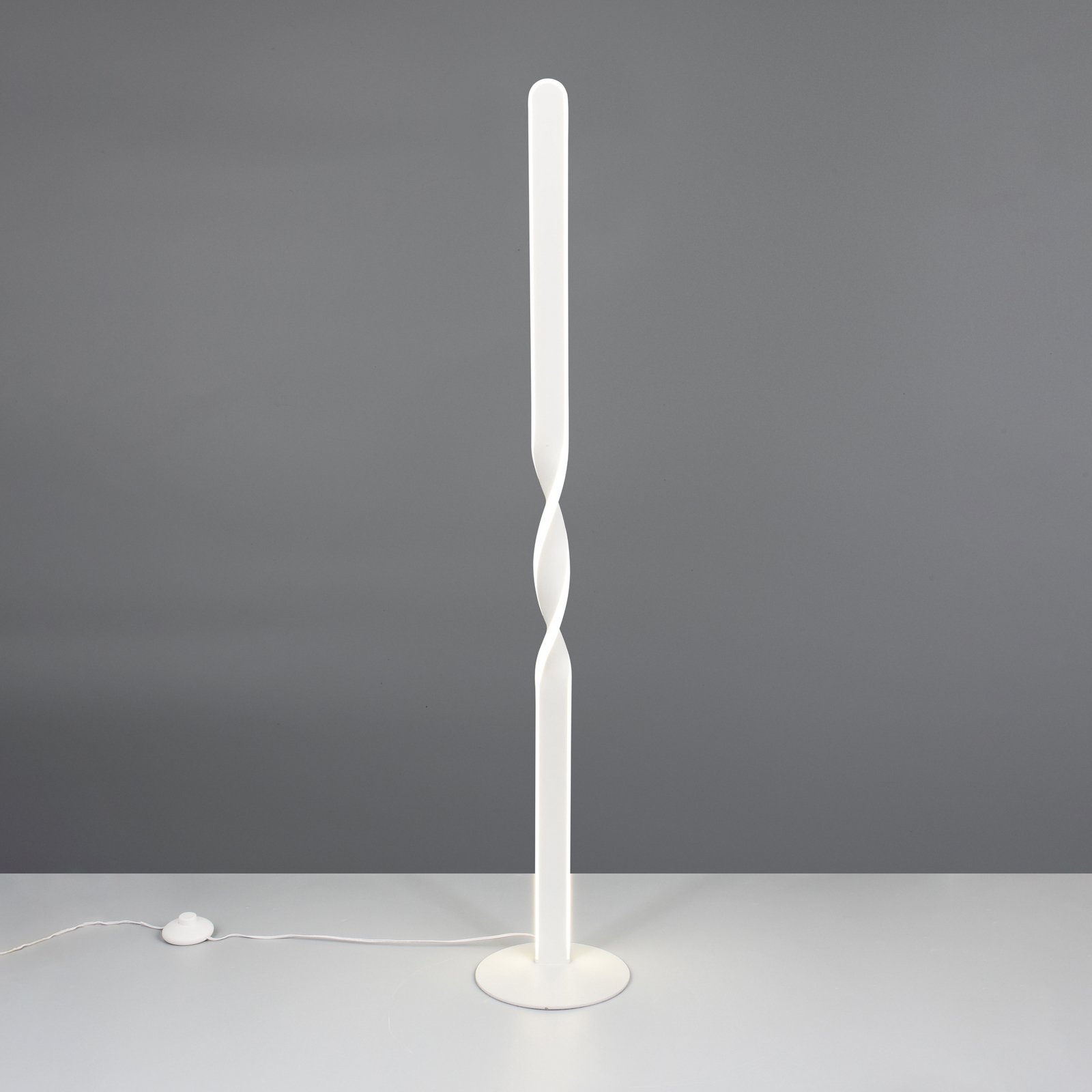 LED podna lampa Ginko, mat bijela, metalna, visina 110 cm
