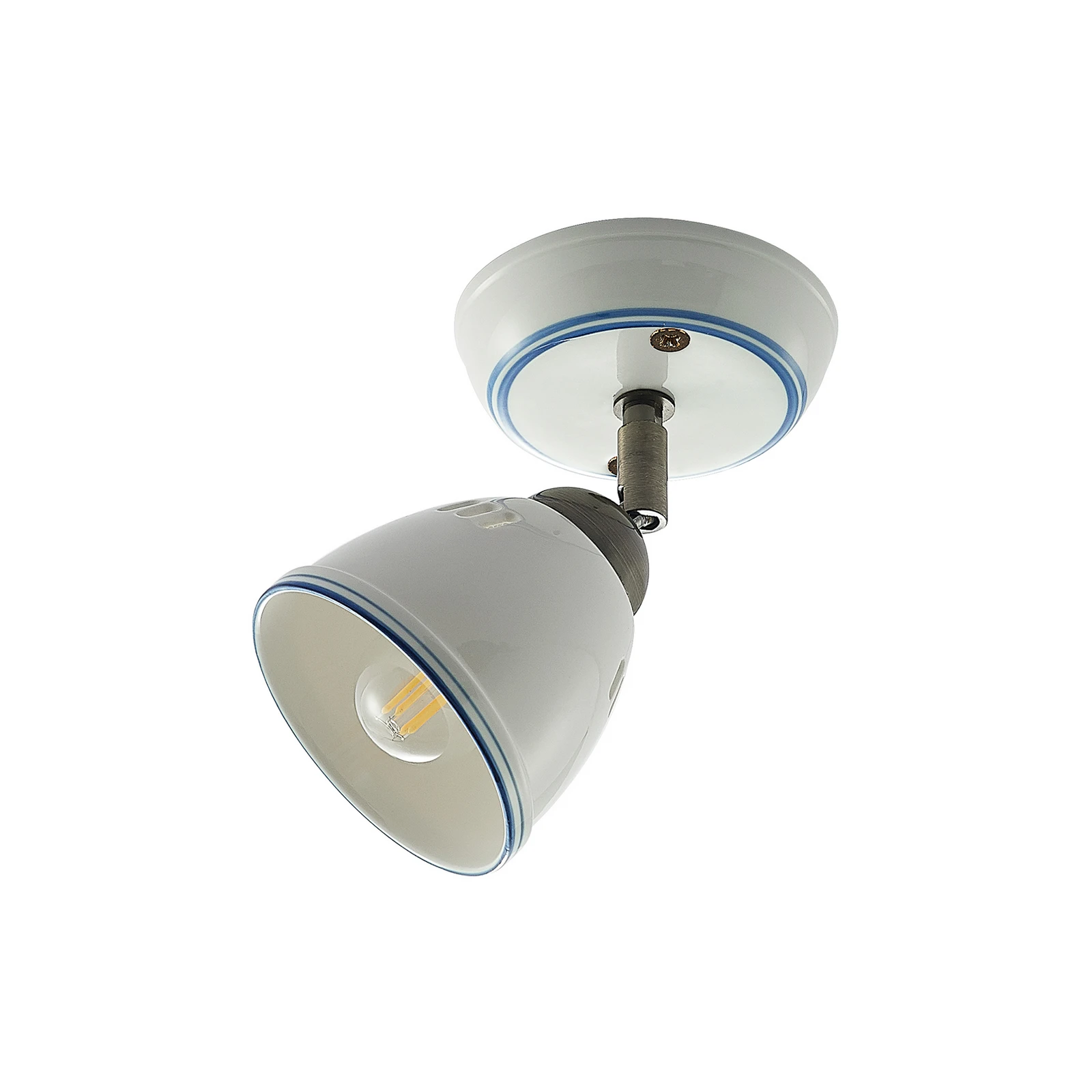 Lindby spot Eneas, hauteur 16 cm, blanc, à 1 lampe, céramique