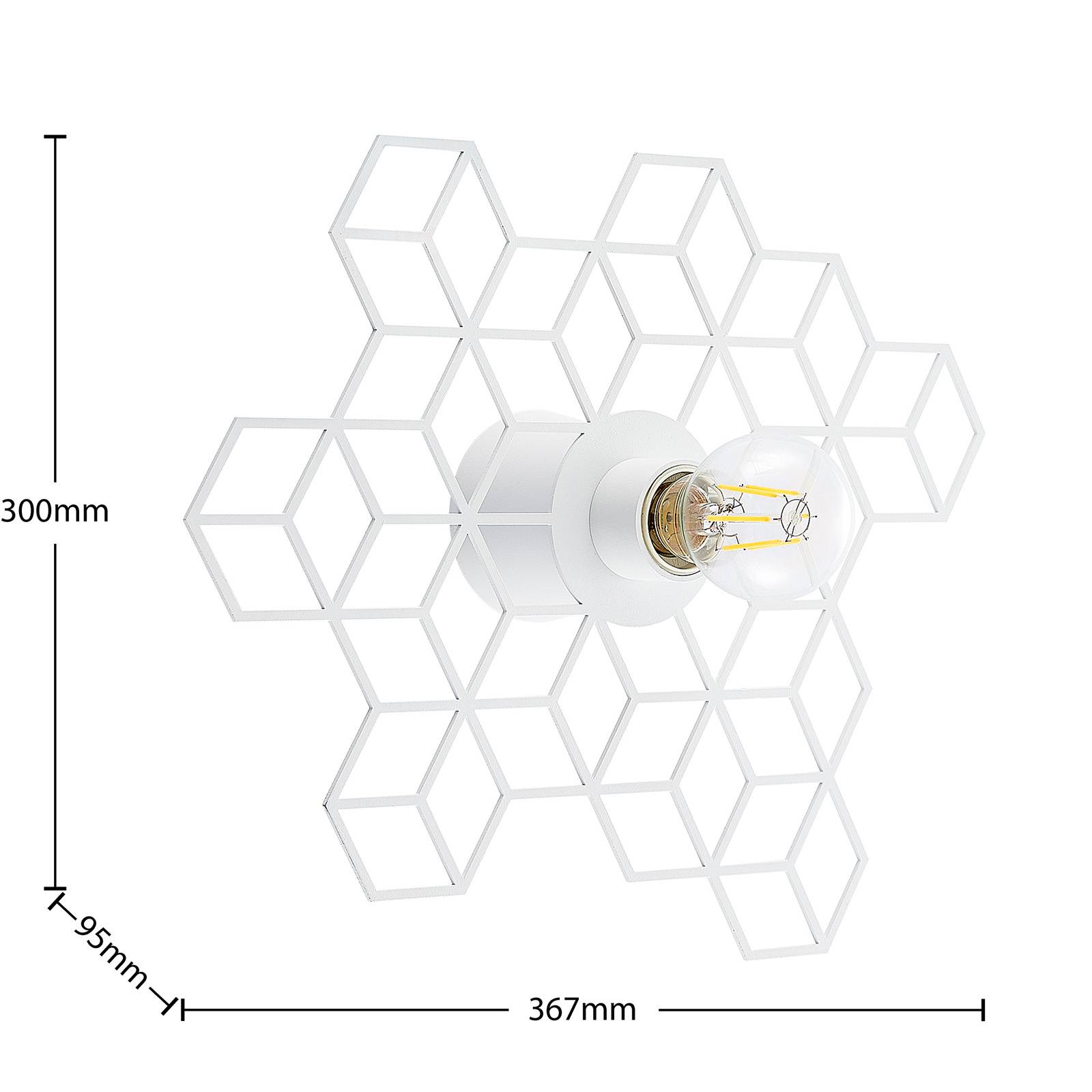 Lucande Alexaru lampa ścienna plaster miodu, biała