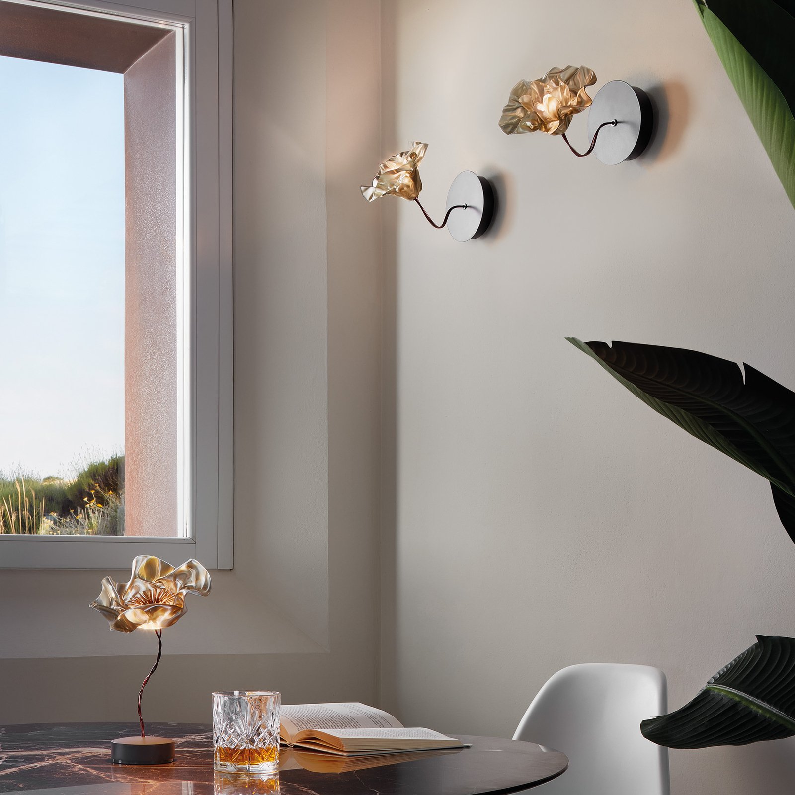 Lafleur Wandleuchte Black/Golden - Slamp