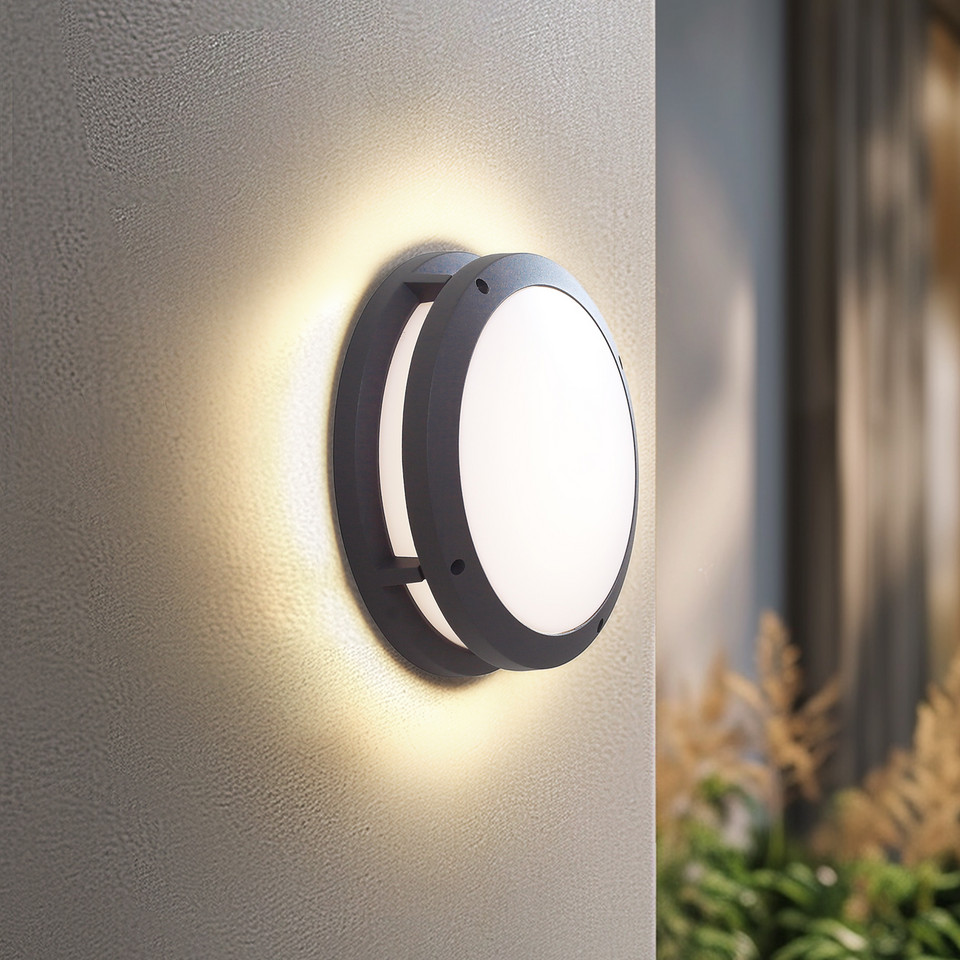 Lindby Liren Smart LED-utomhusvägglampa, grå från Lindby