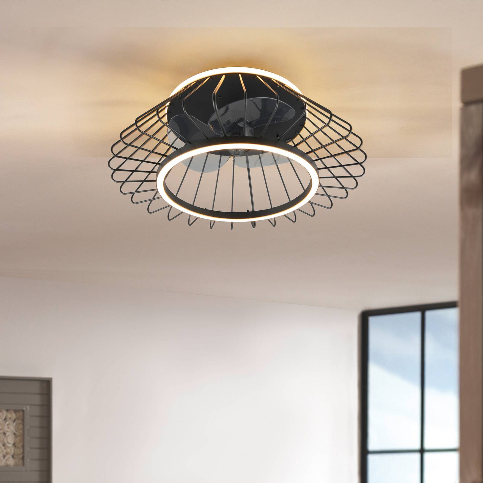 Reality Leuchten Ventilateur de plafond LED Karlsborg silencieux Ø 50 cm CCT,