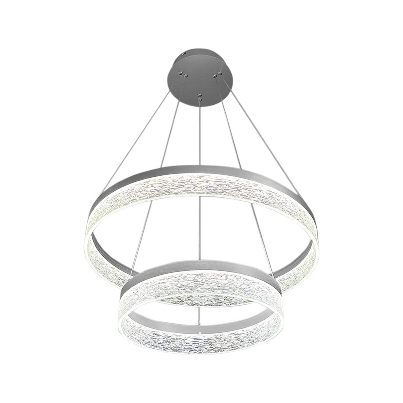 Lámpara colgante LED Gala, plateada, metal, Ø 60 cm, 4000 K