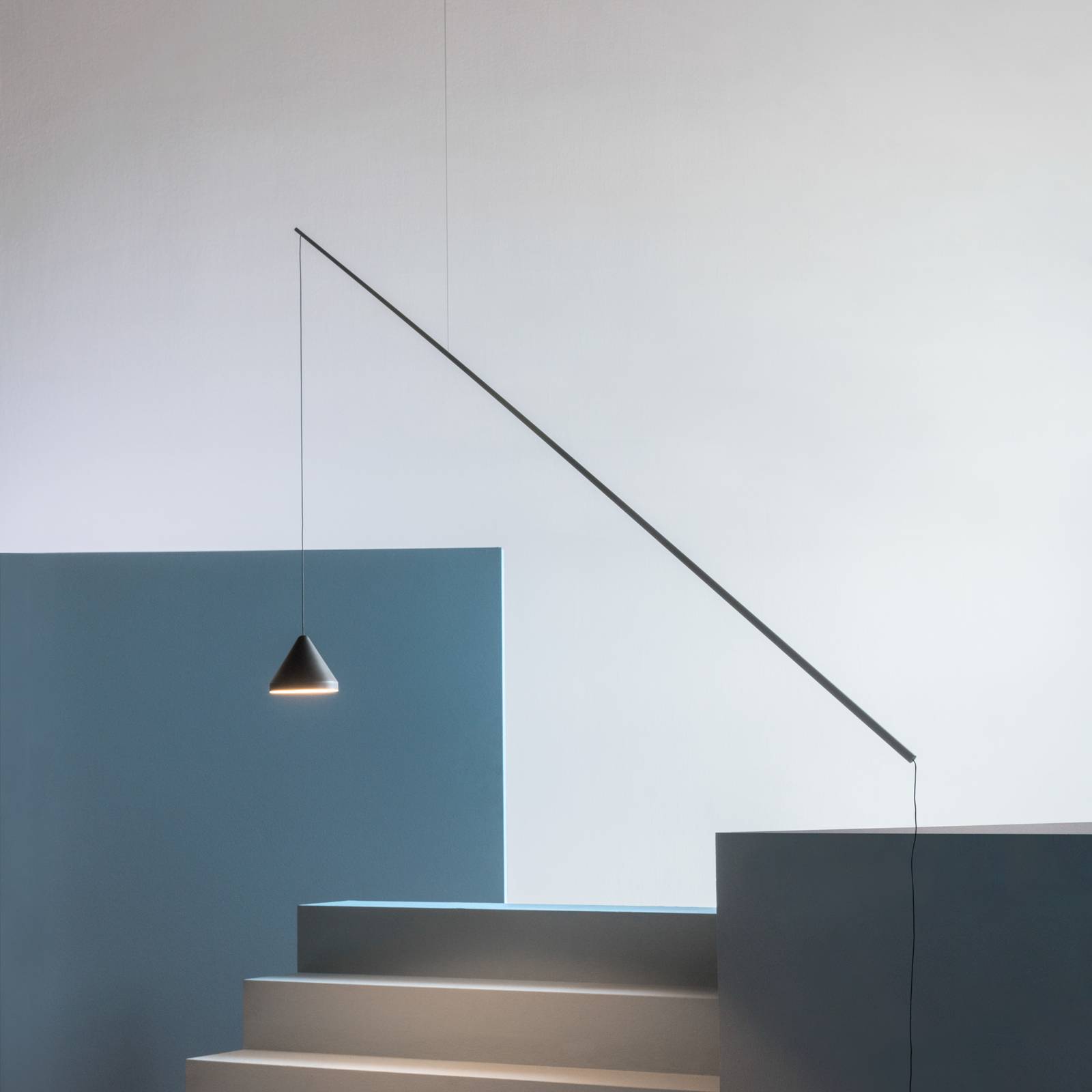 Suspension LED Vibia NORTH, noir, métal, 927, décentralisée