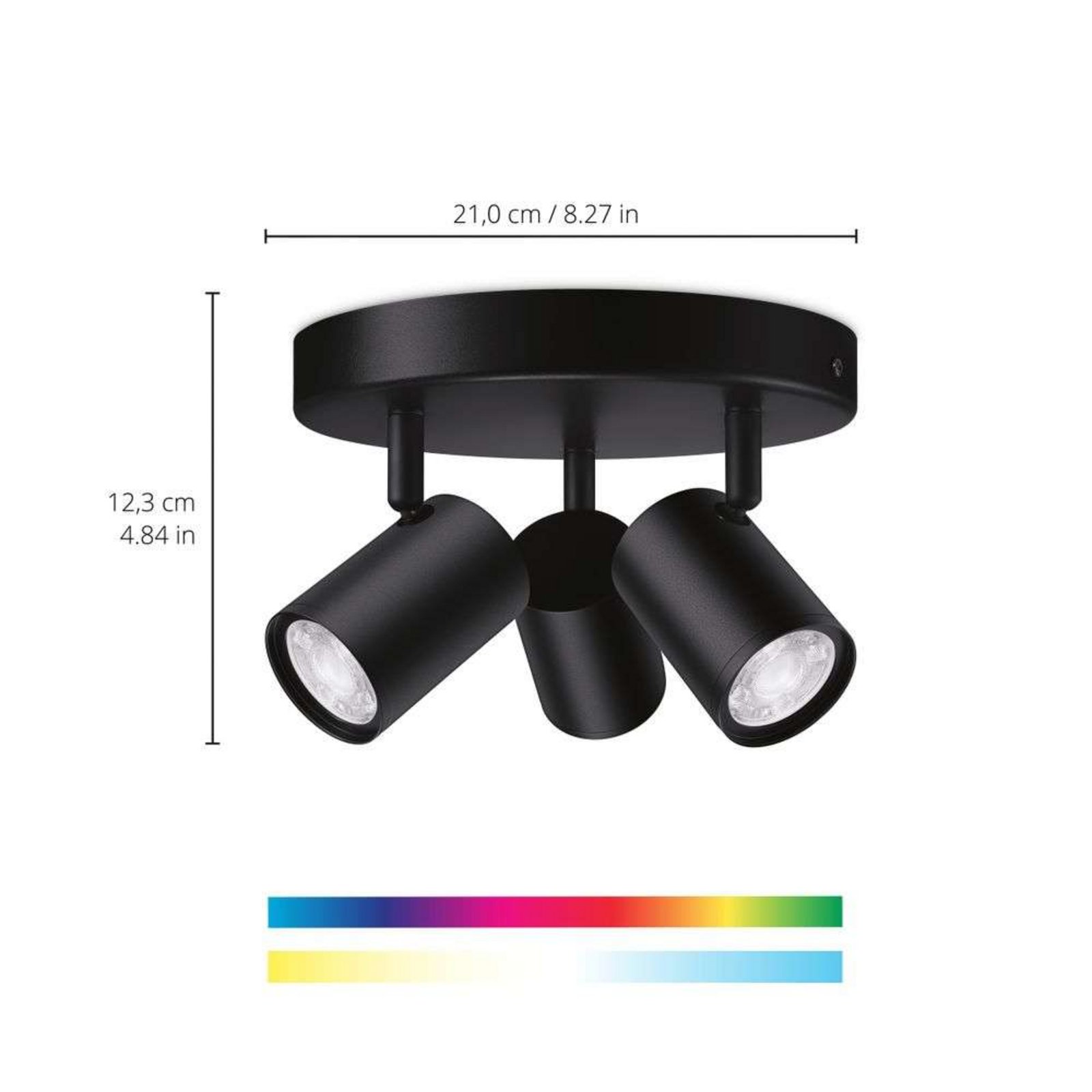 Imageo WiZ 3 Plafond Round RGB Black - WiZ