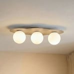 Taklampe Cloud, beige, 3 lyskilder, glass, lengde 51 cm, G9