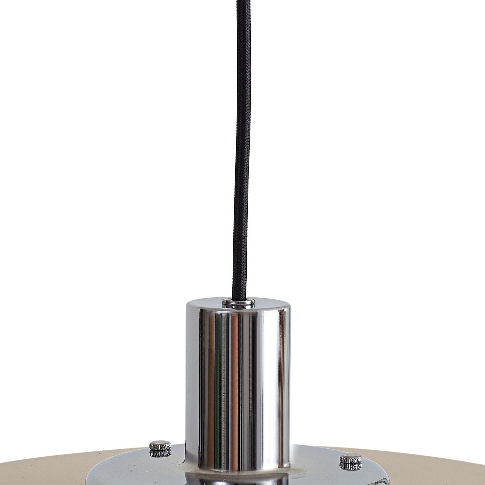 Branford hængelampe, retro, Ø 35 cm, beige, metal - Lindby