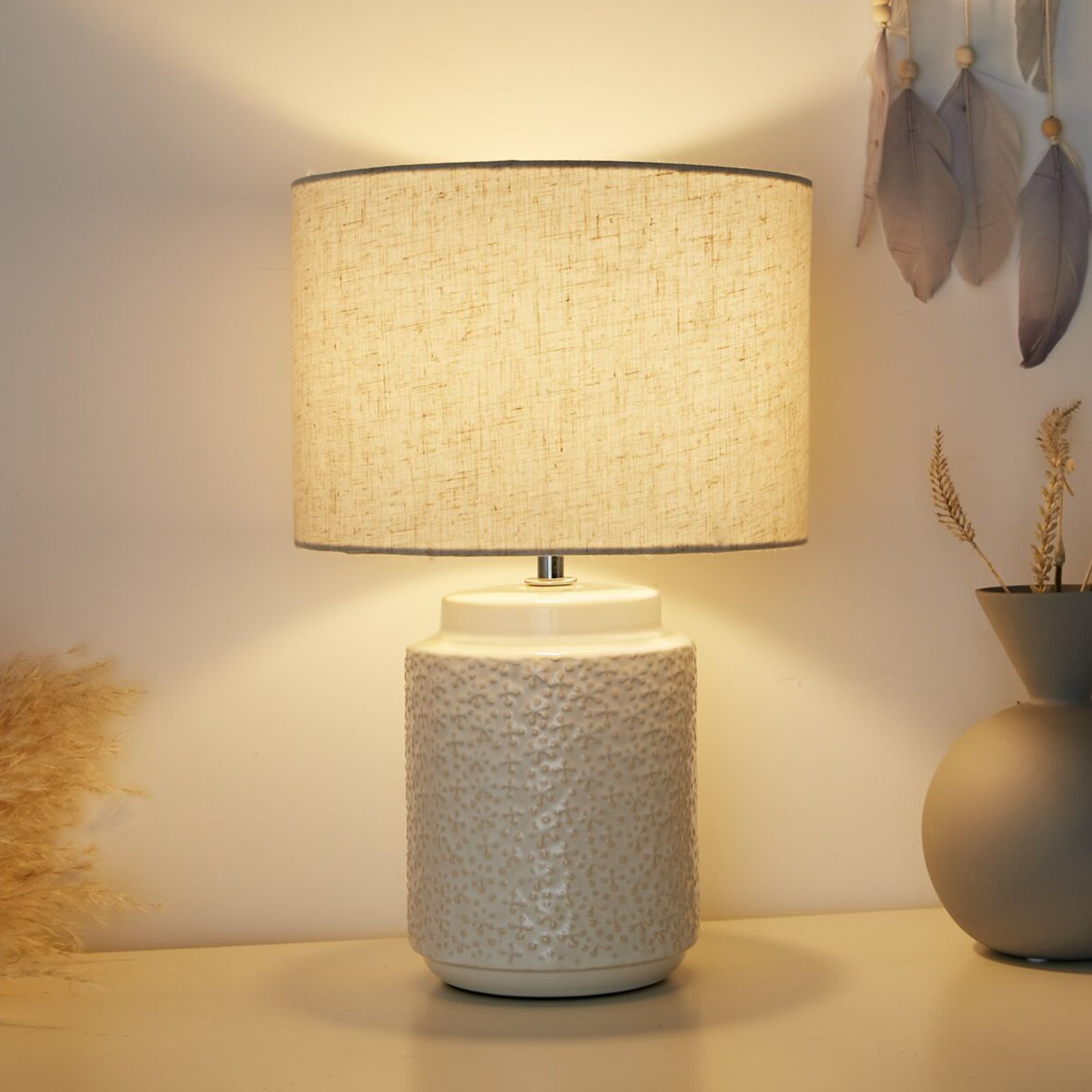 Pauleen Charming Bloom bordslampa med keramikfot
