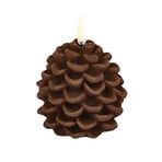 Candela LED PINE CONE, marrone, Ø 7 cm, cera - Uyuni Lighting