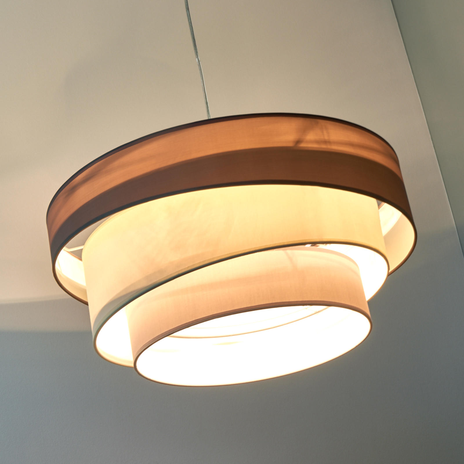 Melia - drielaagse hanglamp in bruin en grijs