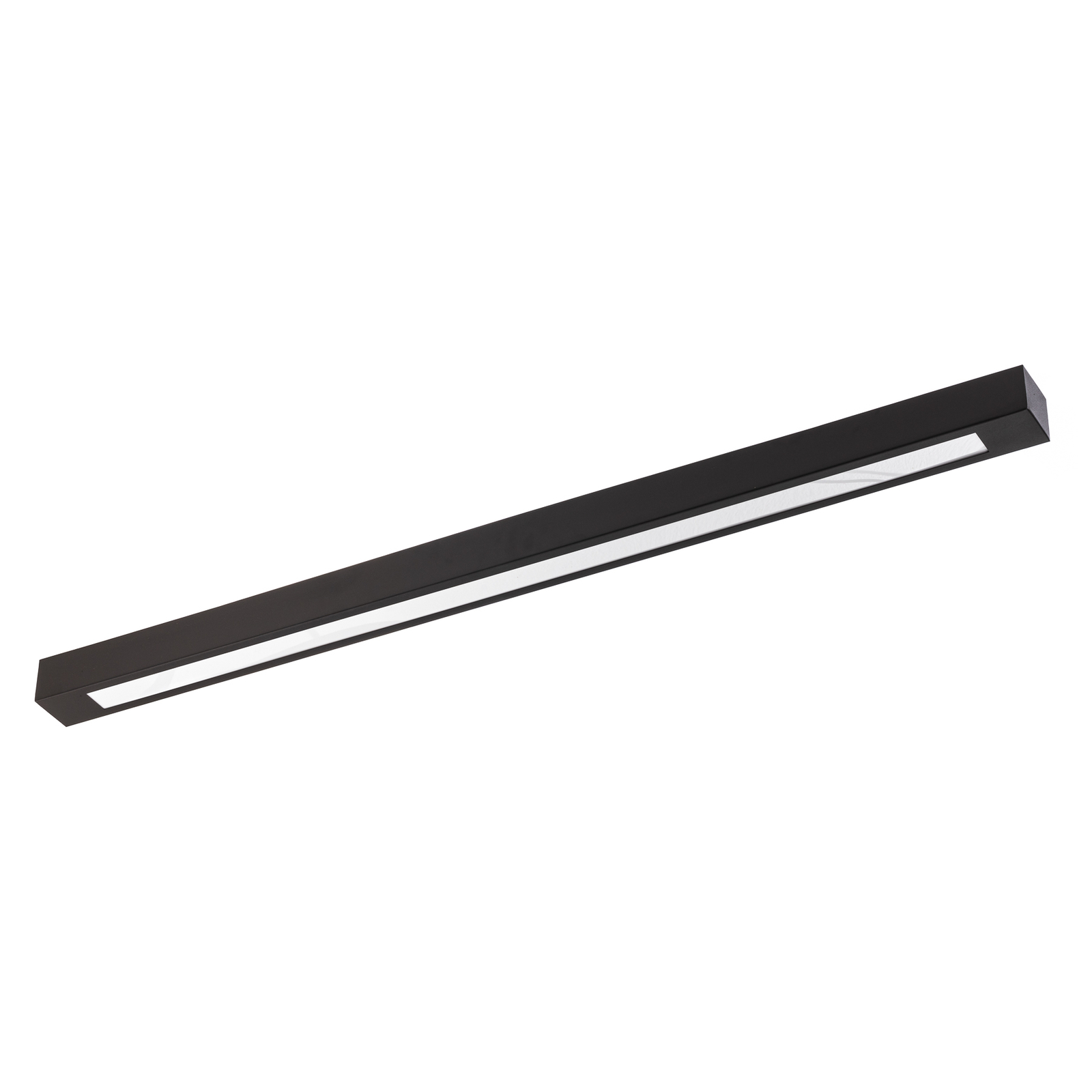 Plafondlamp Lungo, zwart, lengte 124 cm