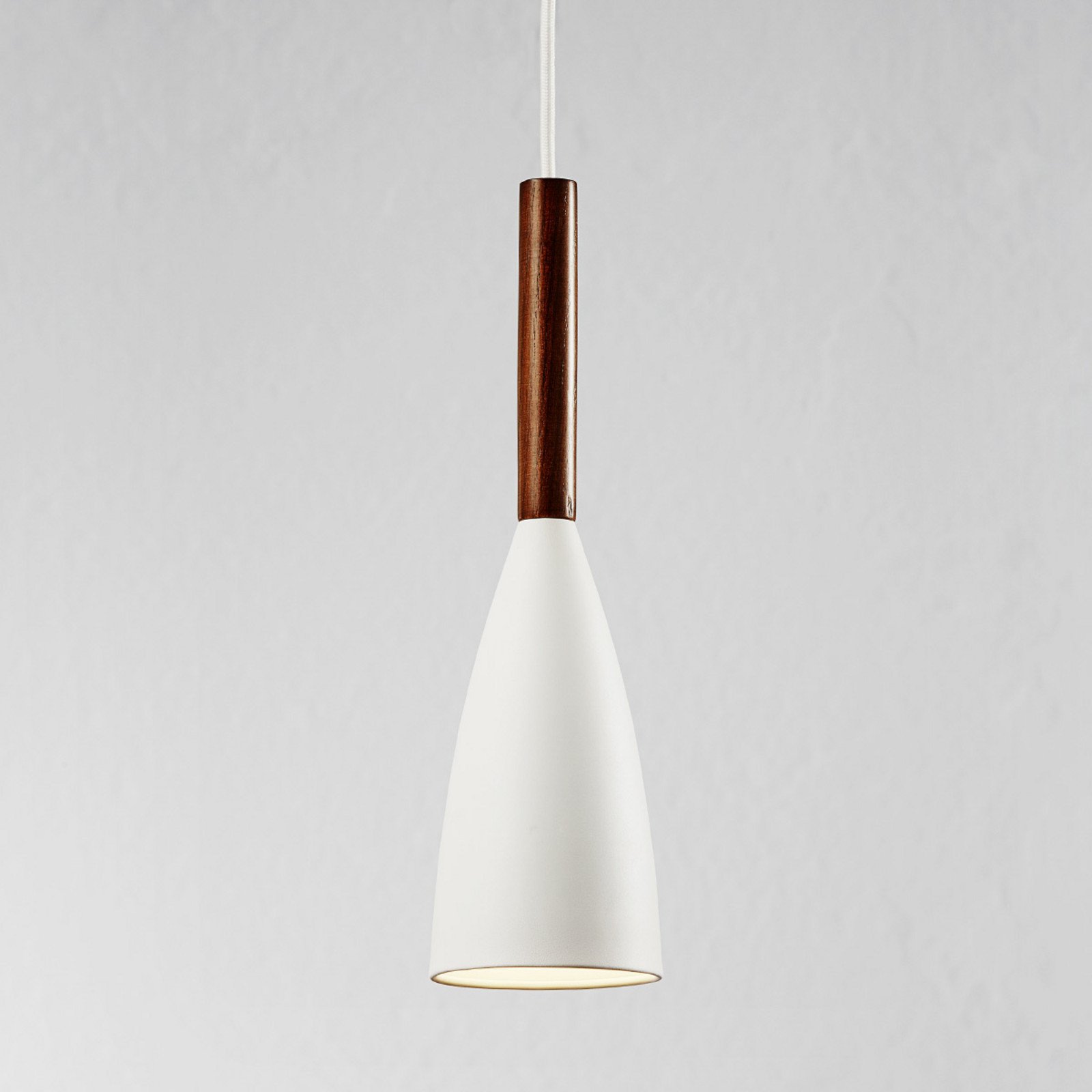 DFTP by Nordlux Lampă suspendată Pure cu element de lemn alb - Camera de zi / sufragerie - modern - alb nuc - Metal