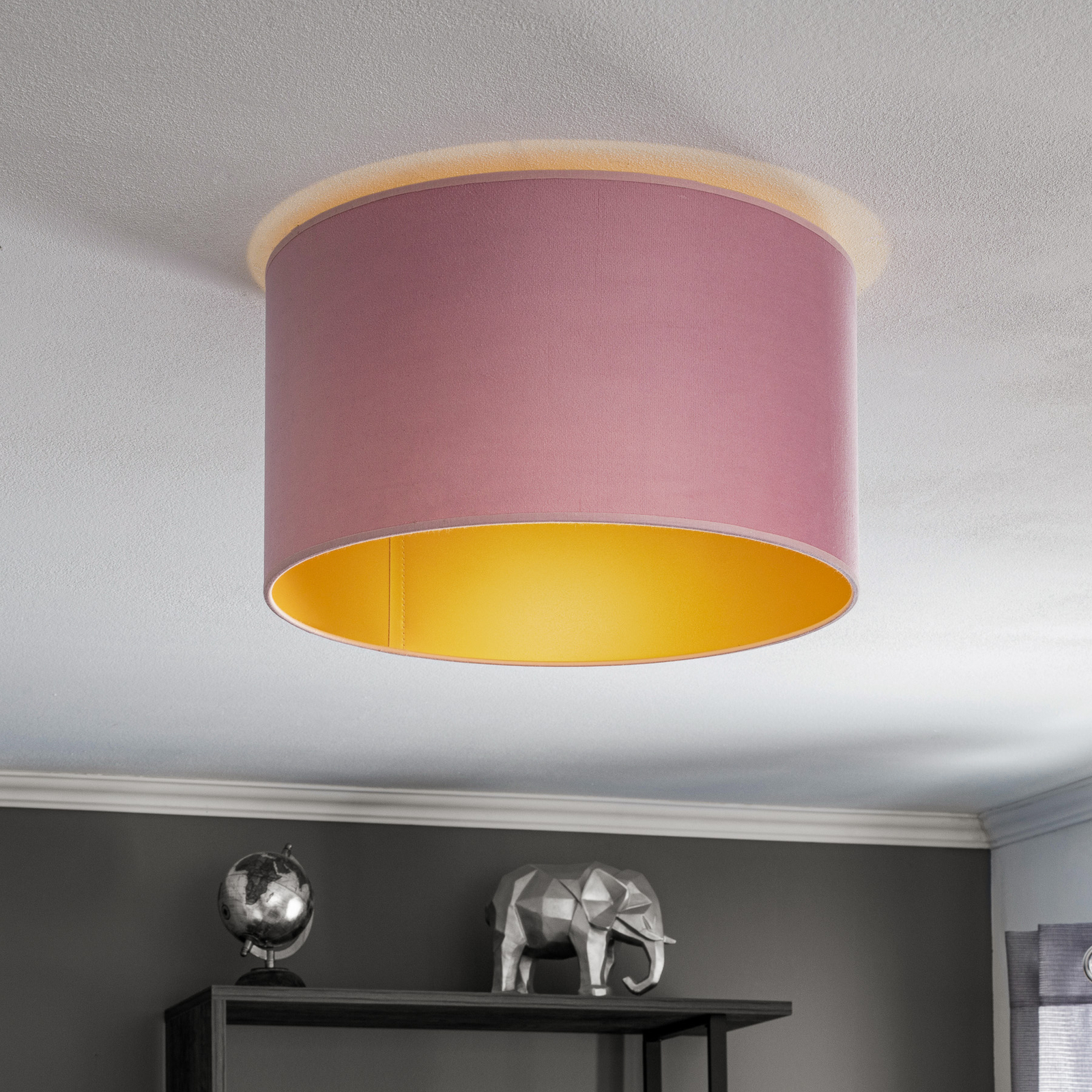Golden Roller ceiling lamp Ø 40cm light pink/gold