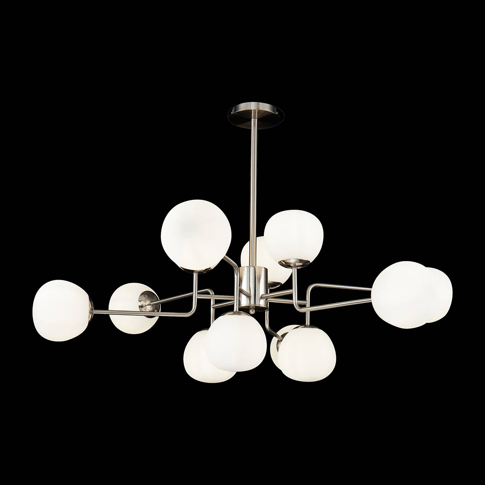 Image of Maytoni Erich lustre à 12 lampes, nickel/blanc 4251110026848