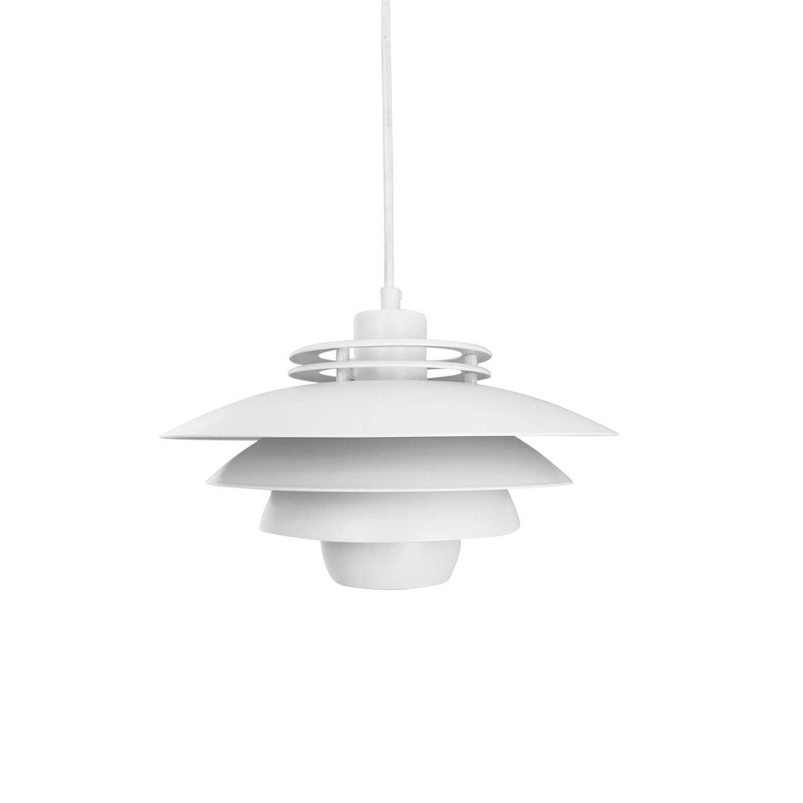 Dyberg Larsen hanging light Ejka mini, white, Ø 30 cm, metal