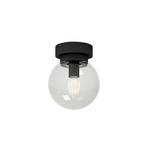 Lucande Badolo ceiling light, black, glass, Ø 15 cm, IP44