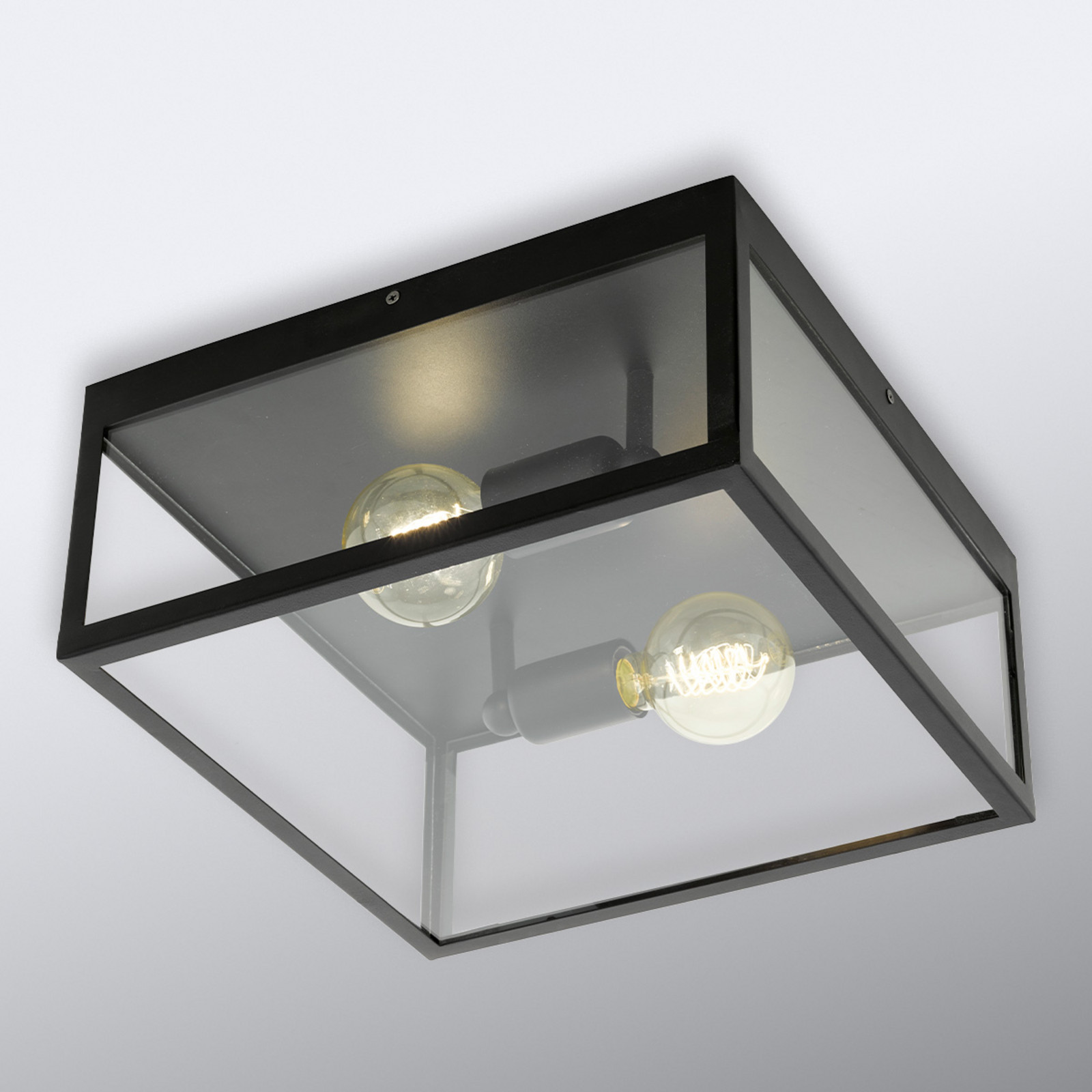 EGLO Charterhouse plafonieră unghiulară - Camera de zi / sufragerie - modern - negru transparent - Metal