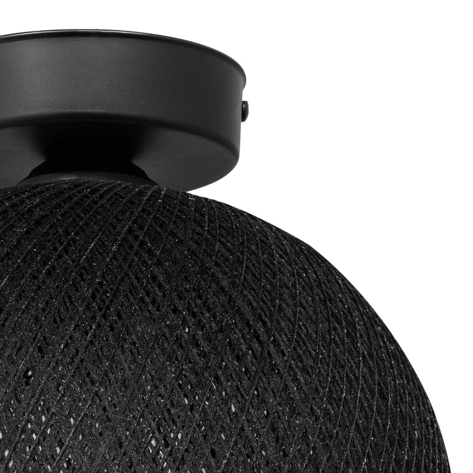 Deckenleuchte Yumak, schwarz, Ø 26 cm, Seil, 1-flammig günstig online kaufen