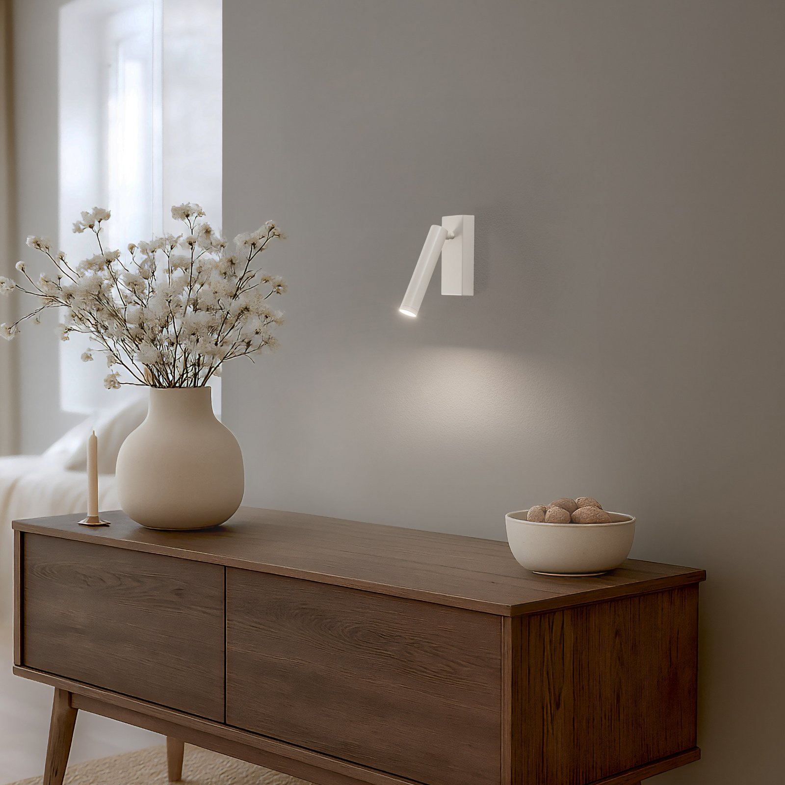 Applique a LED Rulo, beige, acciaio, 3000 K Applique a LED Rulo, beige, acciaio, 3000 K